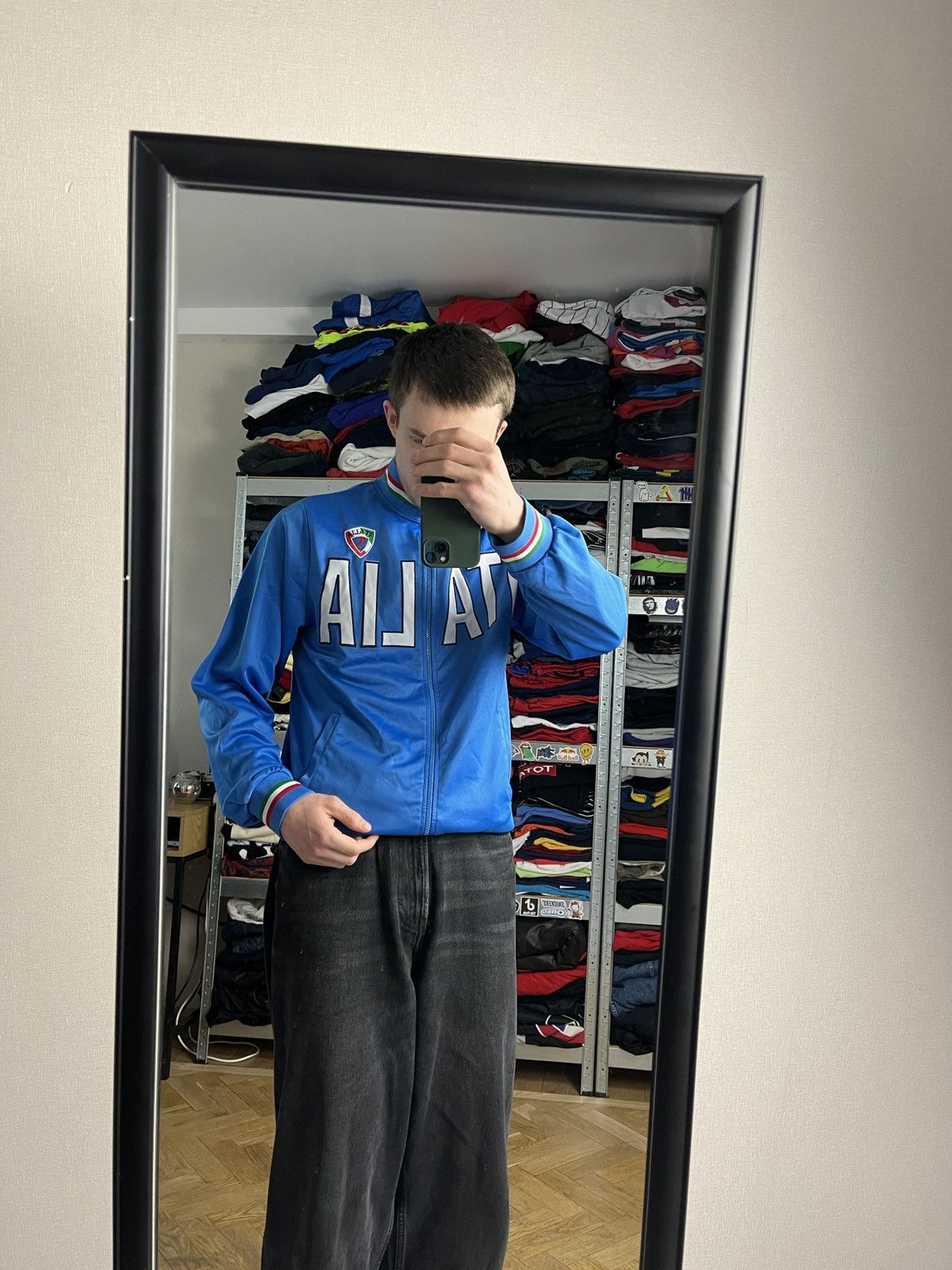 Vintage Italia Big Logo Hype Track Jacket Rare Italy Drill Blockcore Size US L / EU 52-54 / 3 - 2 Thumbnail