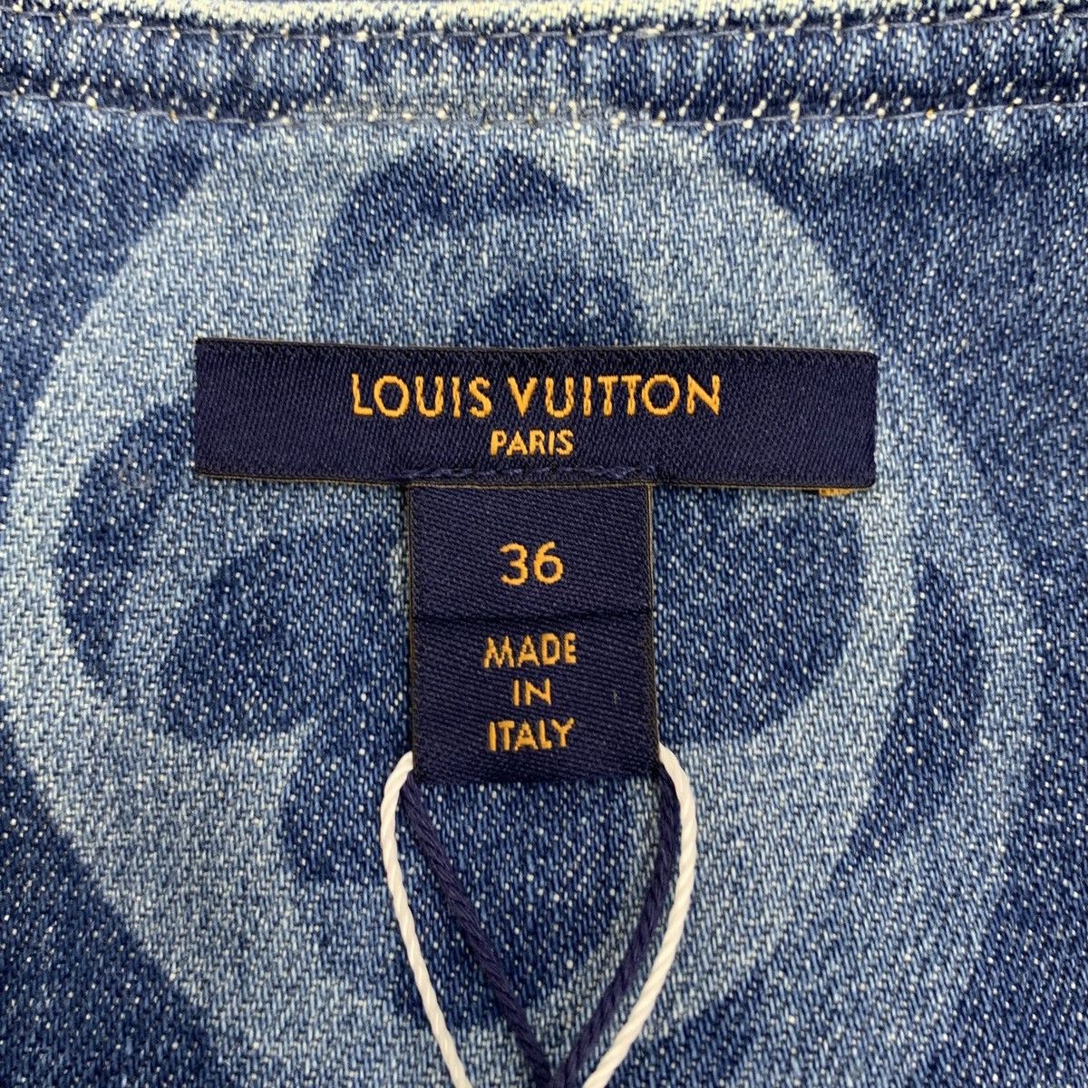 Louis Vuitton Louis Vuitton navy blue logo full print denim dress Size XS / US 0-2 / IT 36-38 - 6 Thumbnail