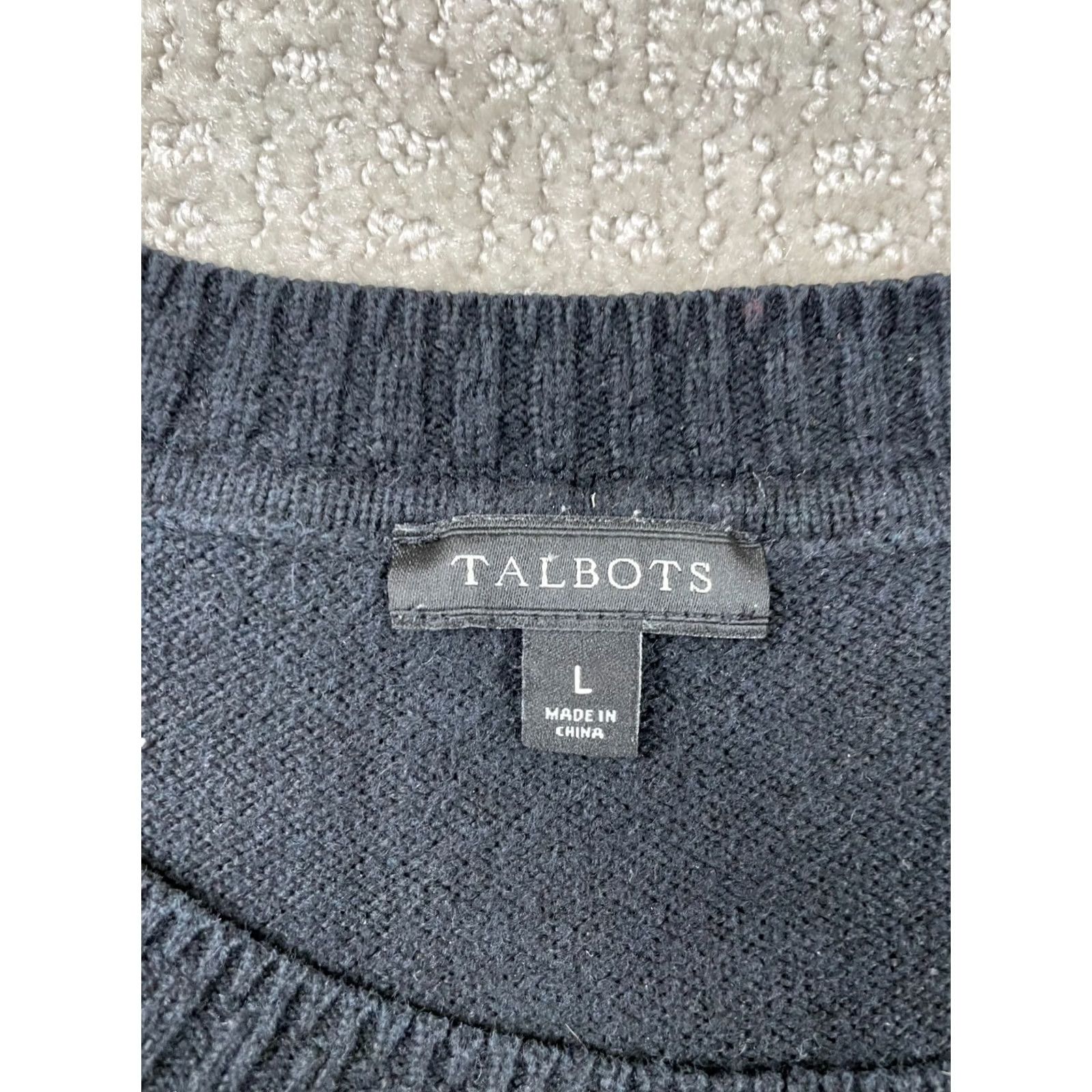 Talbots Talbots Sweater Womens Large Black Cable-Knit Crewneck Long Sleeve Pullover Classic Size L / US 10 / IT 46 - 4 Thumbnail