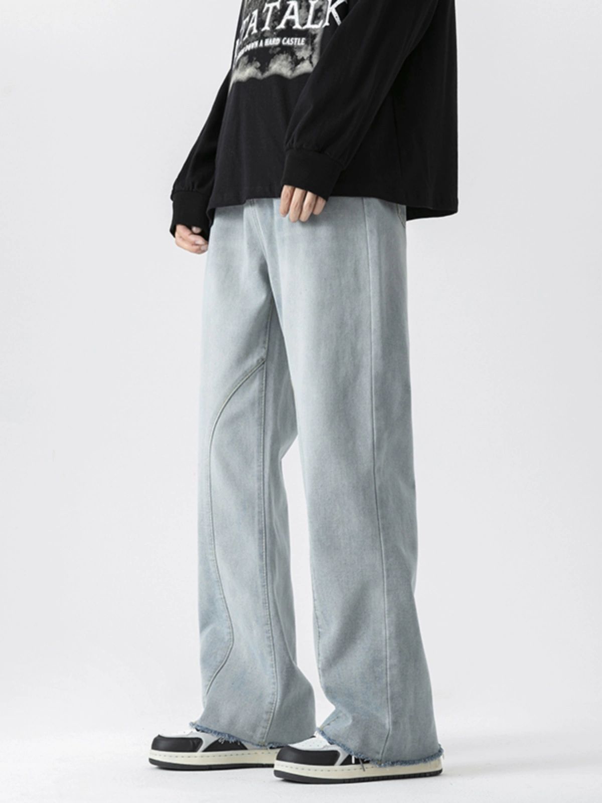 Japanese Brand Men's Retro Loose Casual Slightly Flared Straight Leg Jeans Size US 32 / EU 48 - 3 Thumbnail