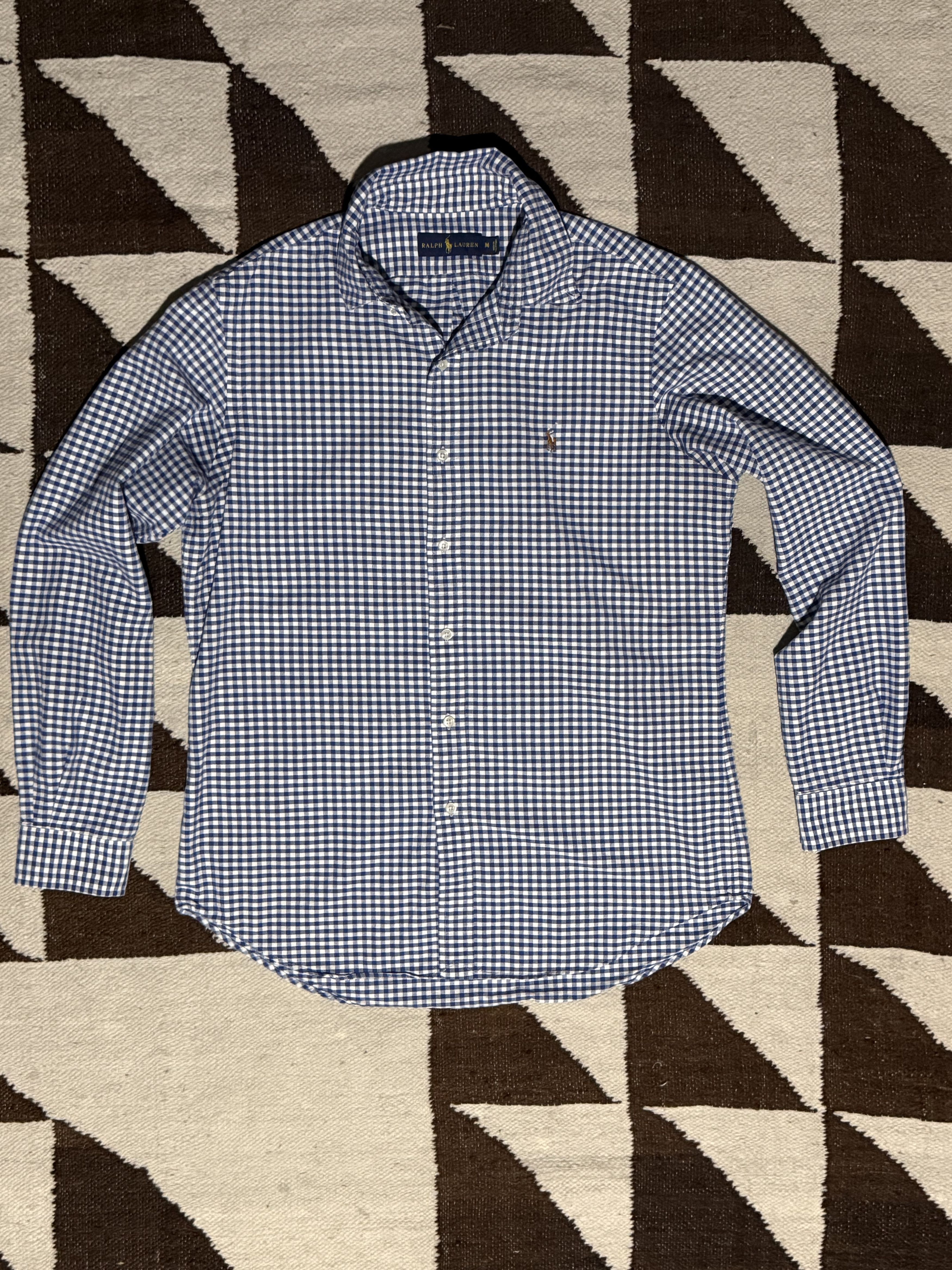 Ralph Lauren Ralph Lauren Blue Checkered Button Up Size US M / EU 48-50 / 2 - 1 Thumbnail