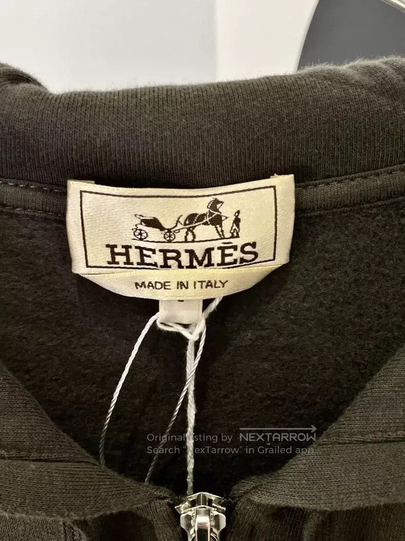 Hermes Hermes Dark grey hoodie zip coat Size L / US 10 / IT 46 - 3 Thumbnail