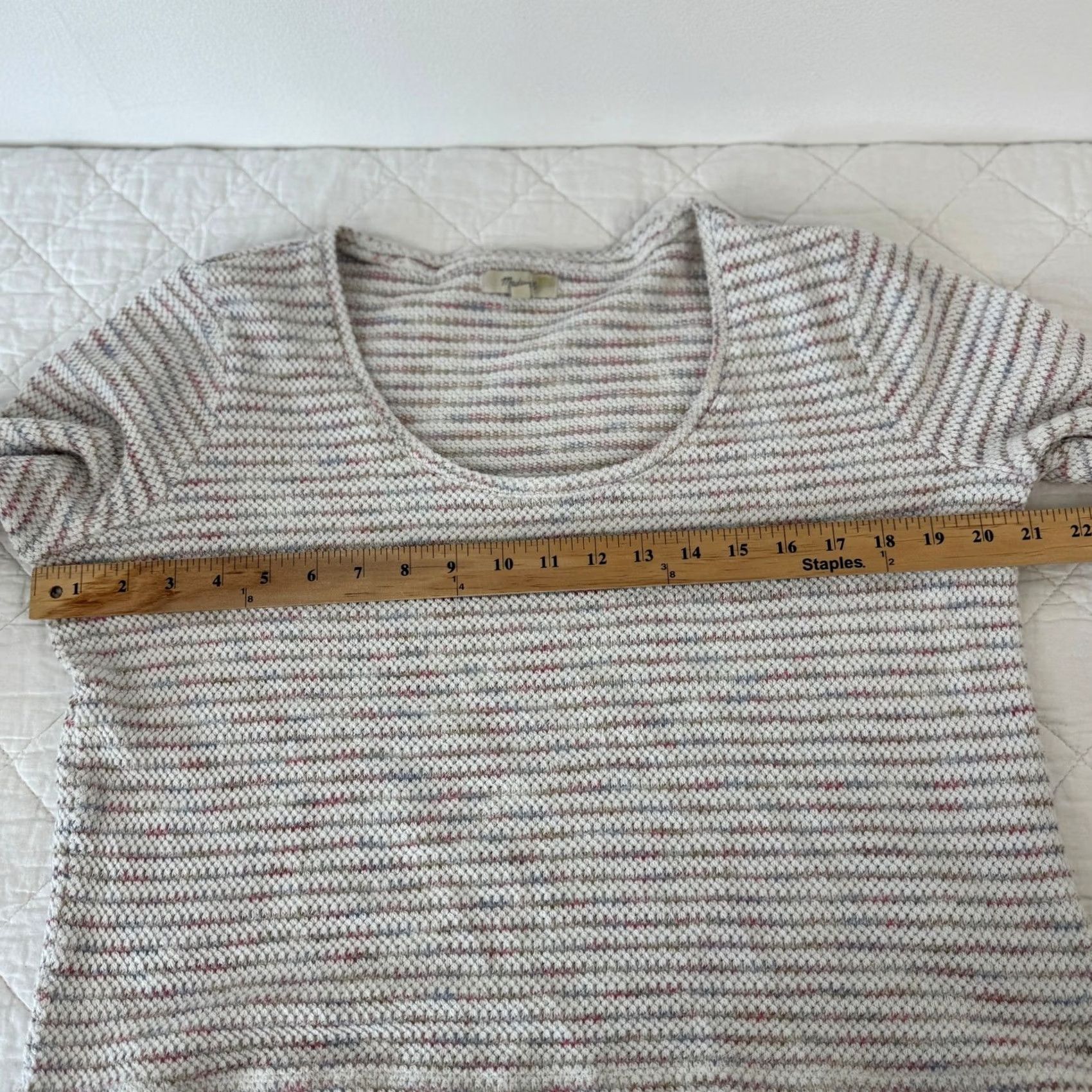 Madewell Madewell Womens Scoop Neck Pullover Sweater Knit Top XL Space-Dye Stripe Multicolor Size XL / US 12-14 / IT 48-50 - 6 Thumbnail