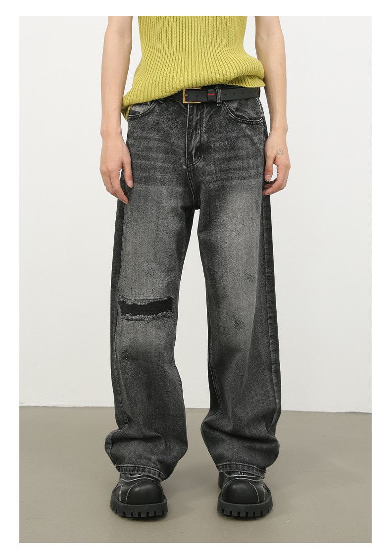 Japanese Brand × Jean Washed vintage men's American casual loos ripped jeans Size US 32 / EU 48 - 1 Thumbnail