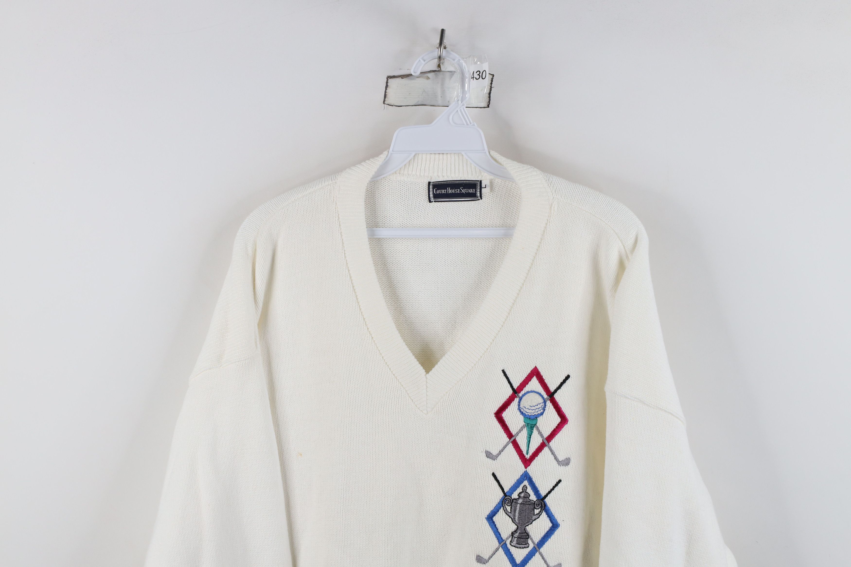 Vintage Deadstock Vintage 90s Streetwear Golf Knit Sweater USA Size US L / EU 52-54 / 3 - 2 Thumbnail