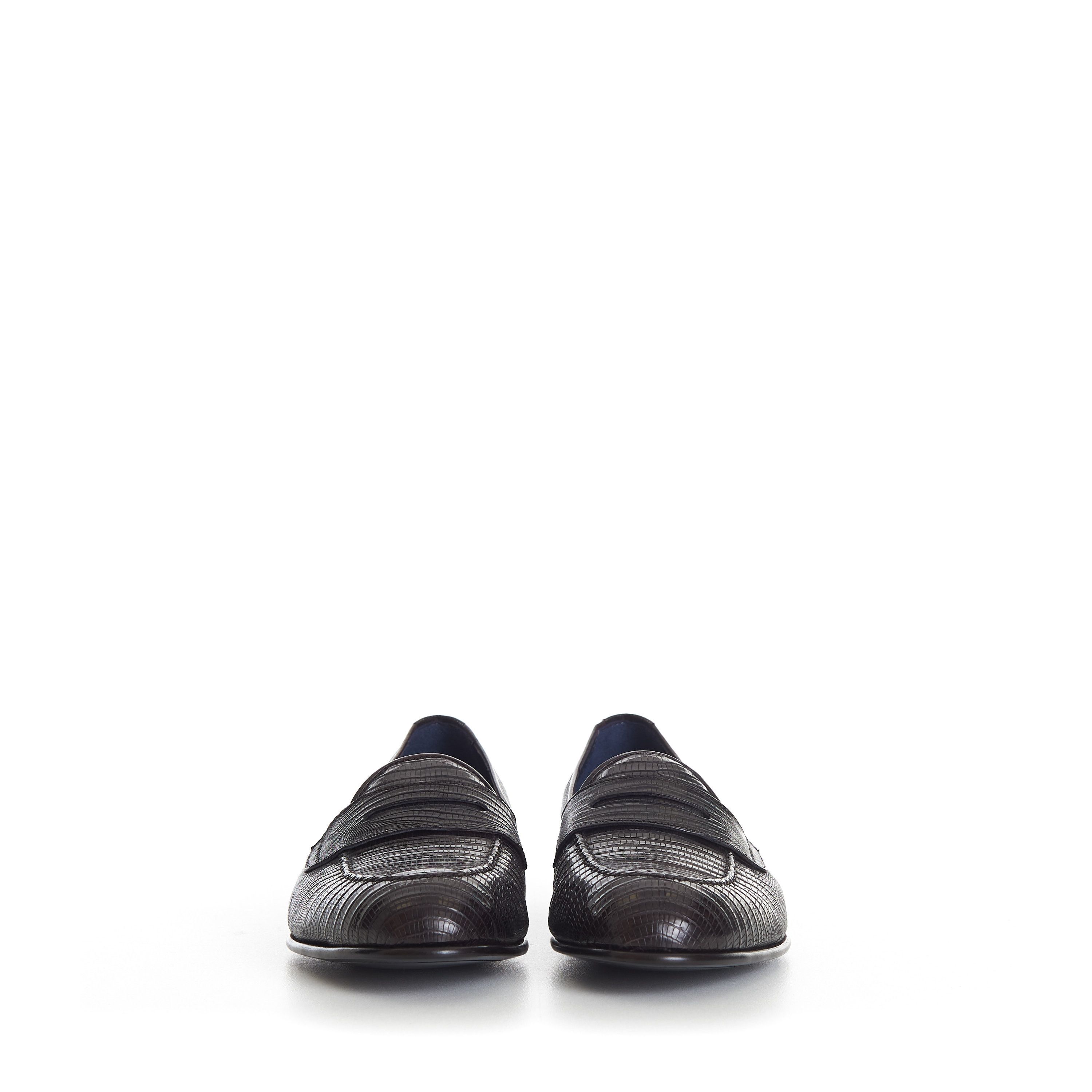 Brioni Penny Loafer In Dark Brown Snakeskin Leather Size US 8 / EU 41 - 2 Thumbnail