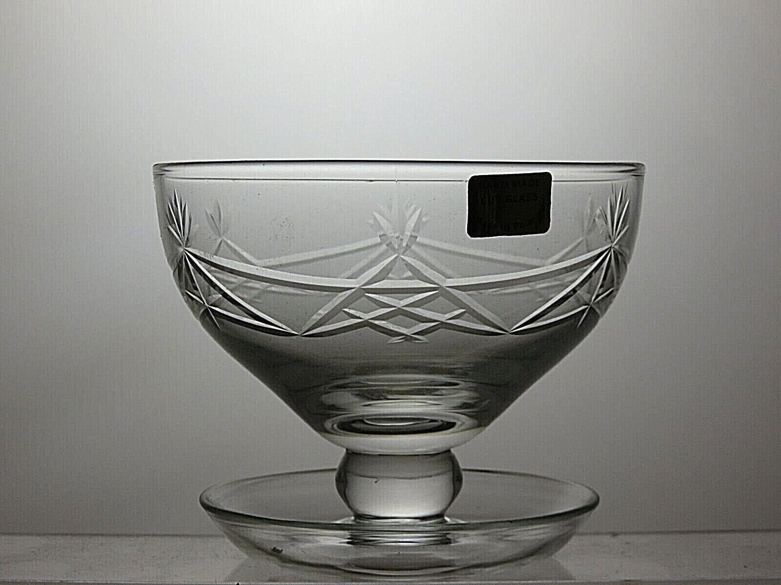 The Unbranded Brand Lead Crystal Cut Glass Set Of 6 Footed Dessert bowls 3 1/2" Size ONE SIZE - 6 Thumbnail