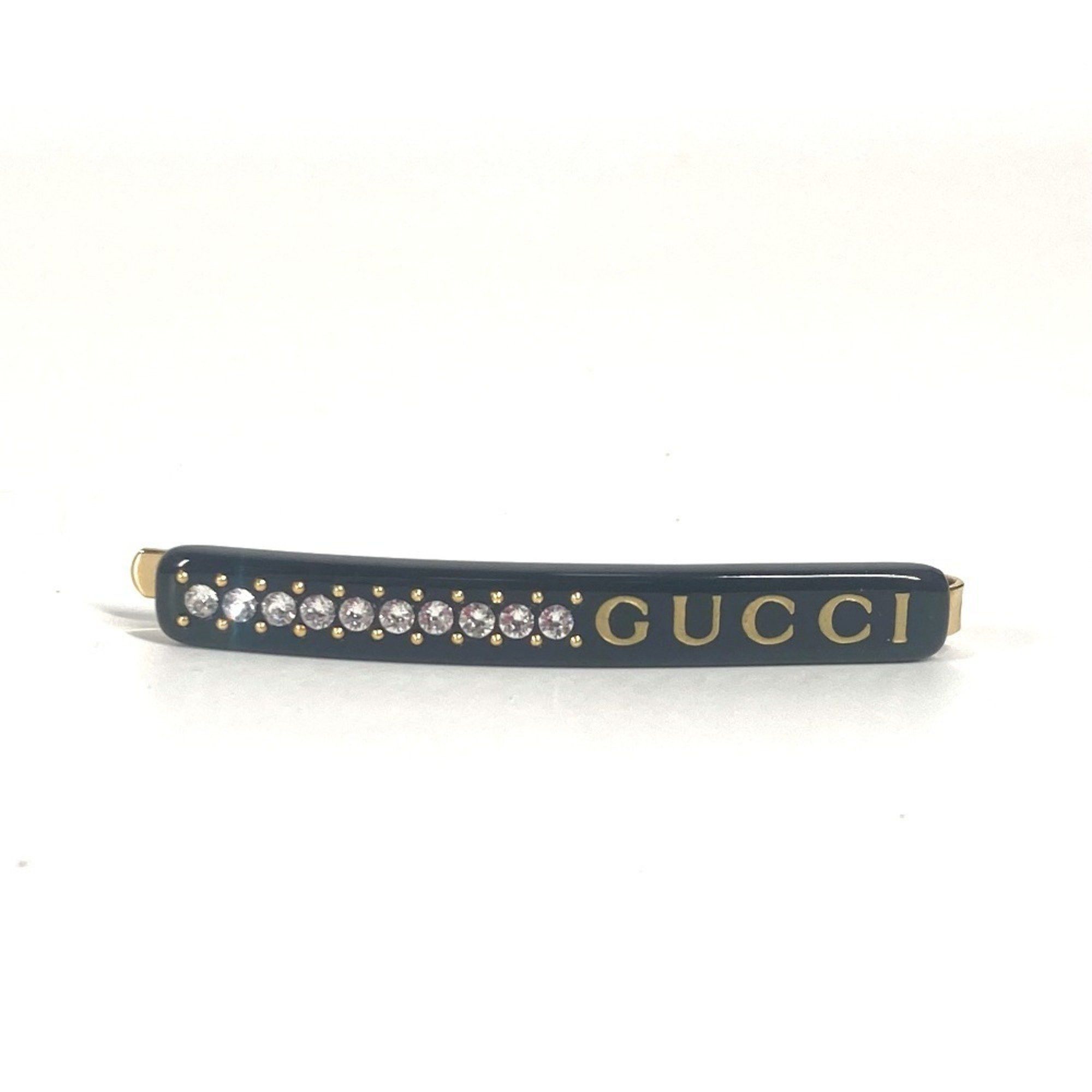 GUCCI GG logo rhinestone hair accessory hairpin Plastic Black Gucci GUCCI GG Logo Rhinestone Hairpin, Plastic, Women main image 3