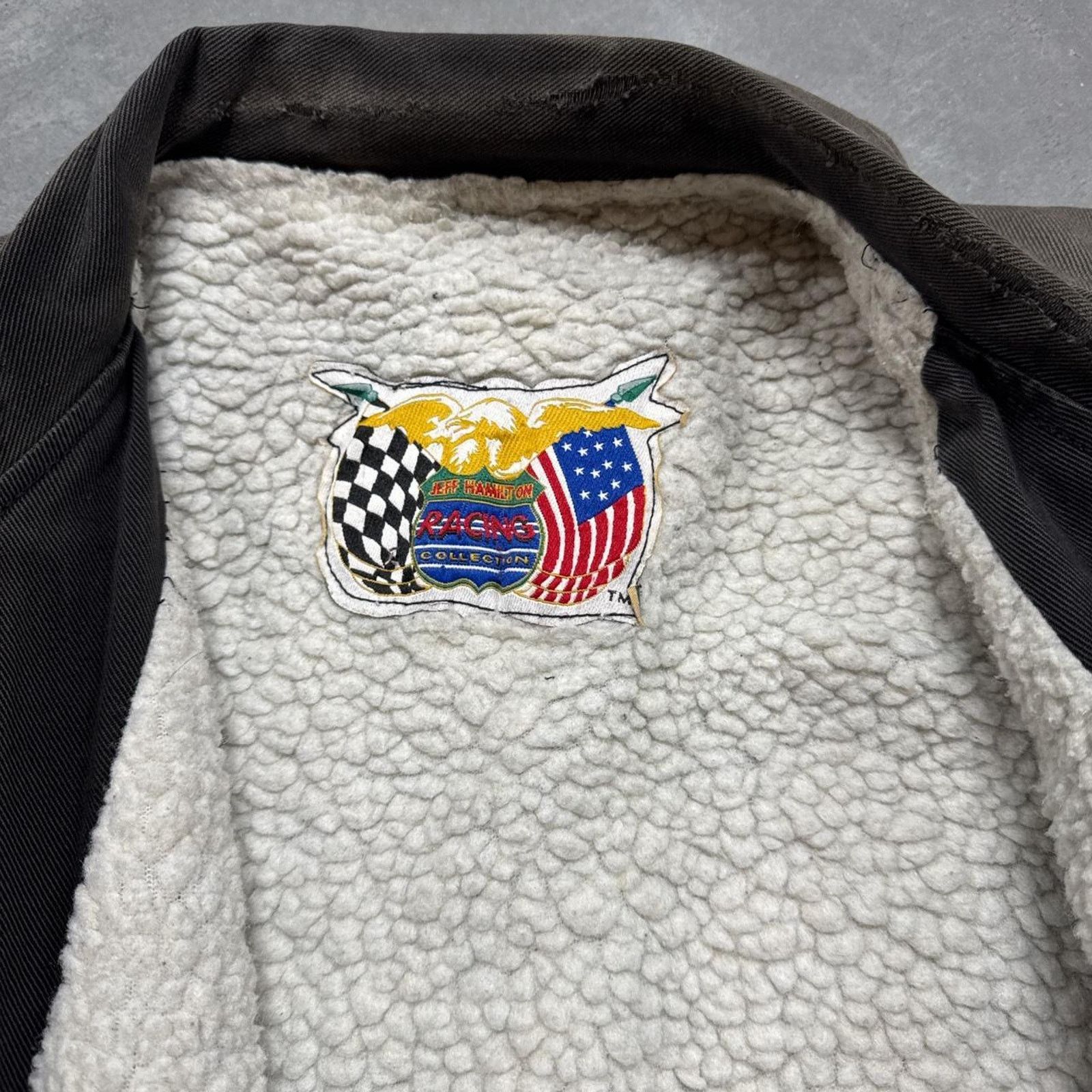 Jeff Hamilton × Vintage Vintage 90s Jeff Hamilton Avis Ford Sherpa Leather Jacket Size US L / EU 52-54 / 3 - 6 Thumbnail