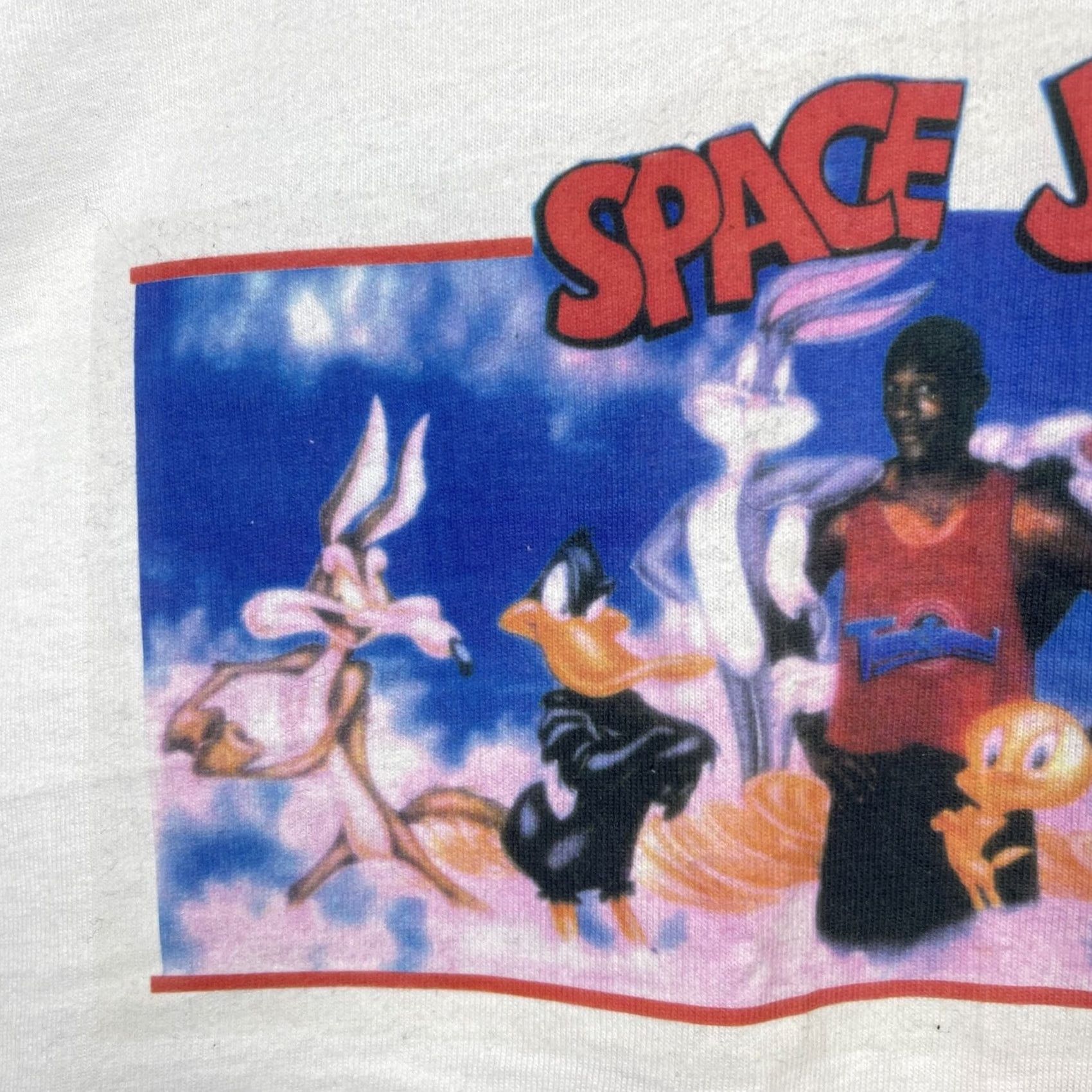 Hanes VINTAGE Space Jam Shirt Men XL Crew Neck White Cotton 90s Logo Graphic Print Hanes T-Shirt Size US XL / EU 56 / 4 - 5 Thumbnail