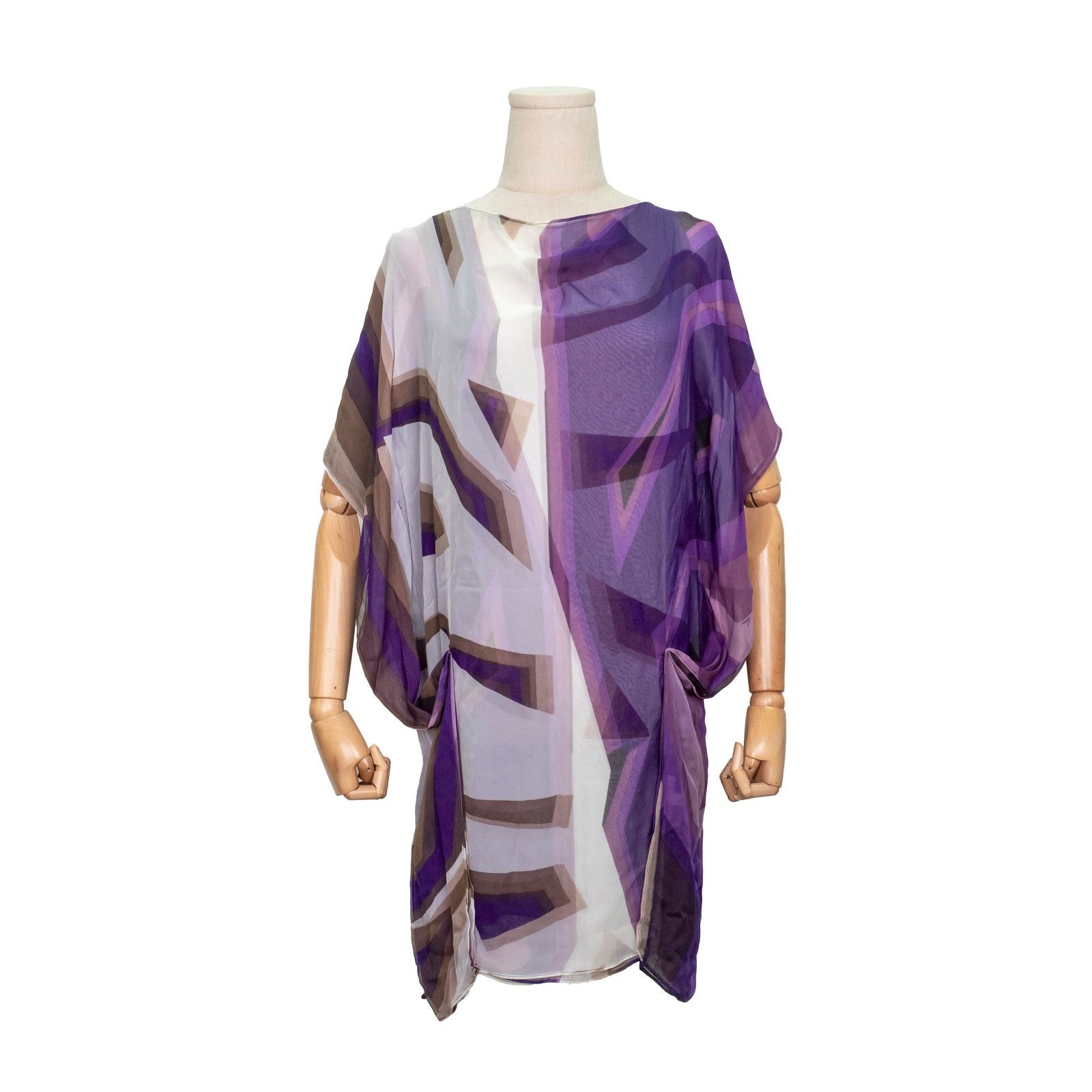 Gucci Gucci Purple Graphic Print Silk Dress Size S / US 4 / IT 40 - 4 Thumbnail