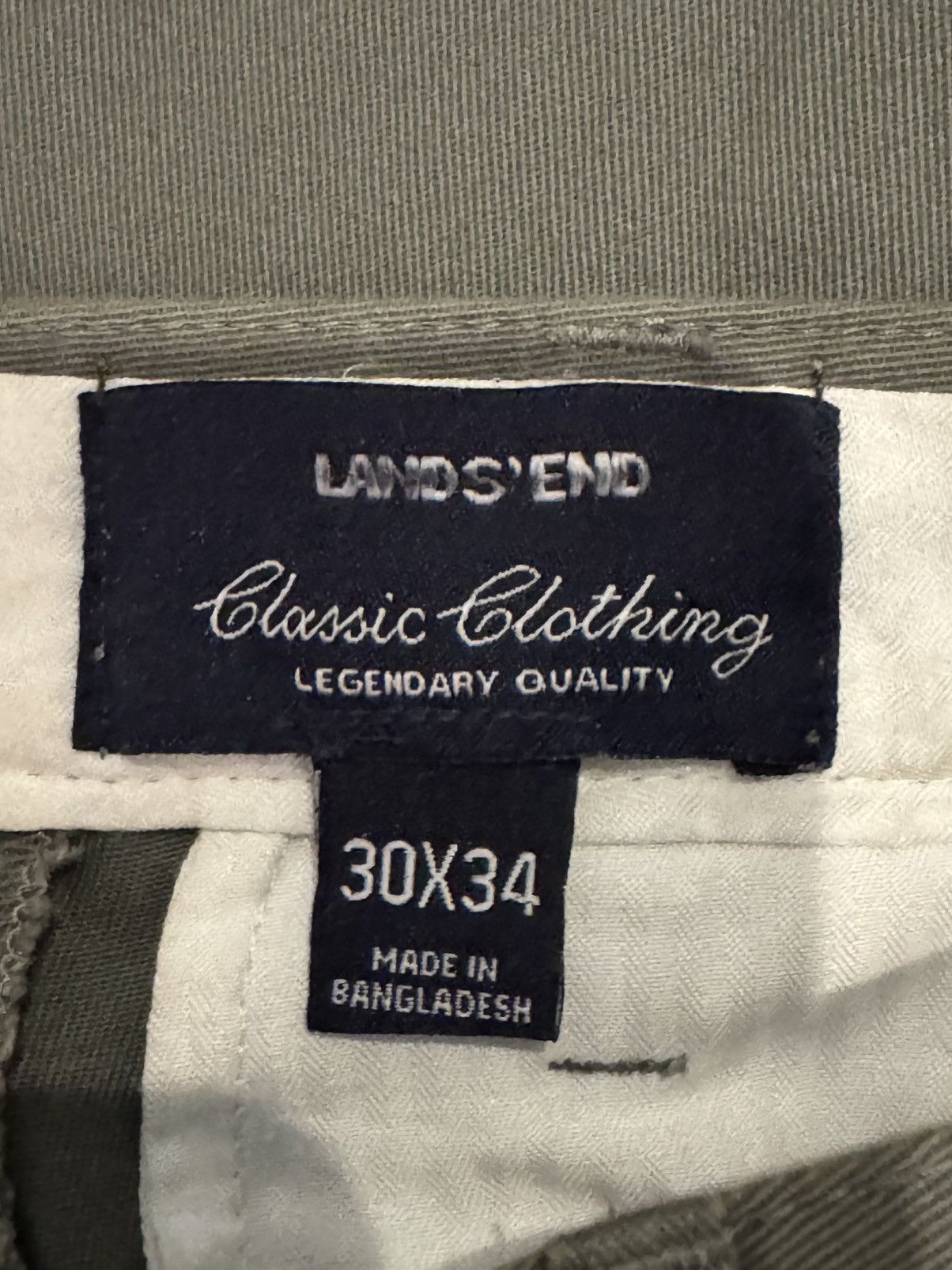 Lands' End Green/Sage Cotton Trousers 30x34 Size US 30 / EU 46 - 3 Thumbnail