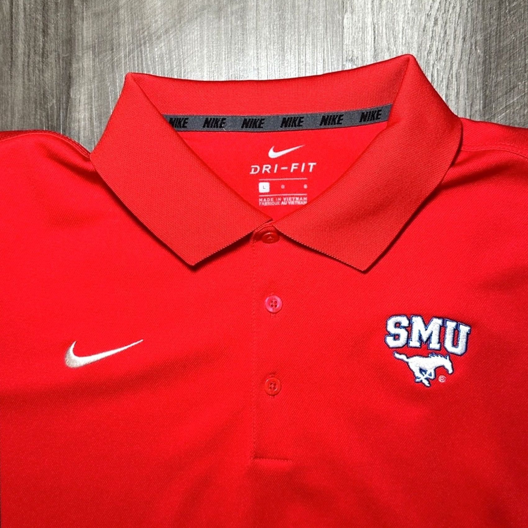 Nike Nike Dri-FIT Varsity Polo SMU Mustangs Red Large Mens Shirt Size US L / EU 52-54 / 3 - 5 Thumbnail
