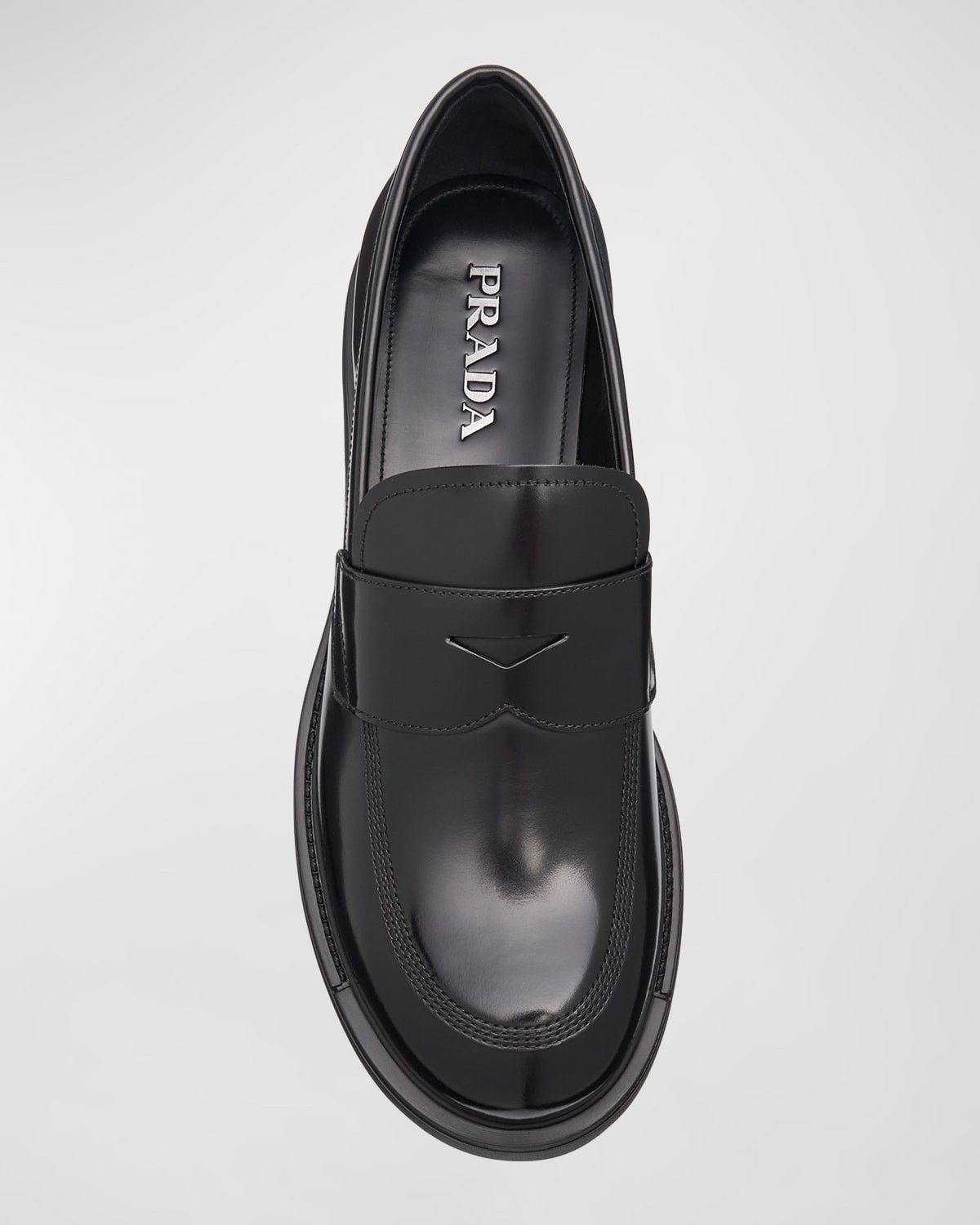 Prada o1la1rc1a0925 Diapason Leather Penny Loafers in Black Size US 9 / EU 42 - 2 Thumbnail