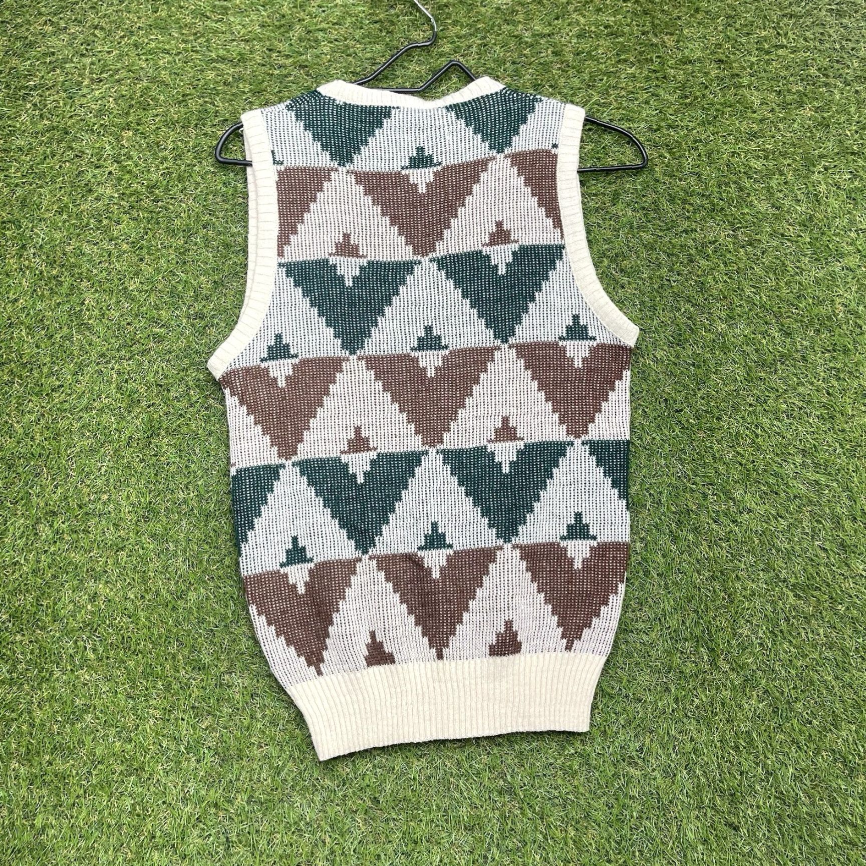 Vintage VINTAGE Profile: Dimension by Milford Sweater Vest Mens Small 70s Aztec Knit Golf Hippy Size US S / EU 44-46 / 1 - 2 Thumbnail