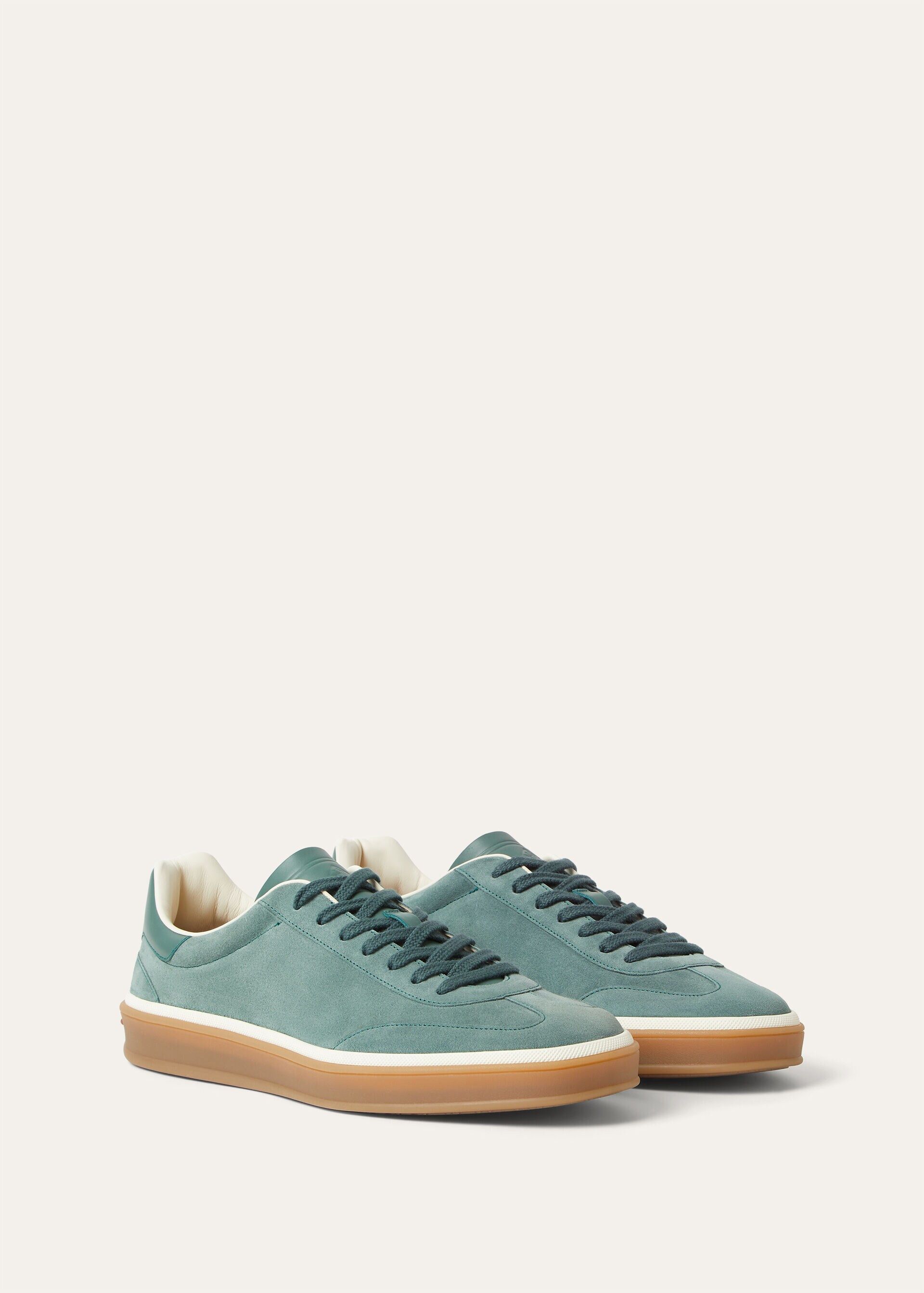 Loro Piana os11x0226 FSM0106 Tennis Walk Low-Top Sneakers in Pine Cloud Size US 7 / EU 40 - 3 Thumbnail