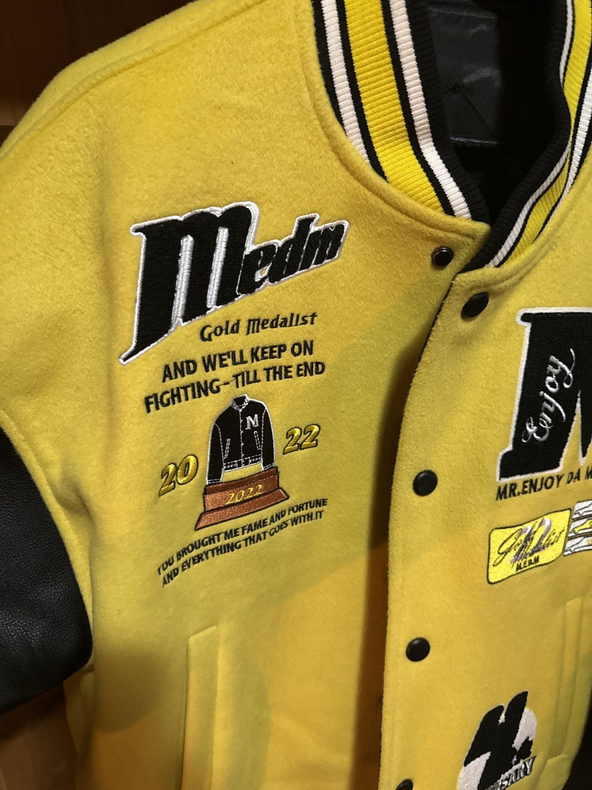 Other Varsity Leather Jacket Size US L / EU 52-54 / 3 - 3 Thumbnail