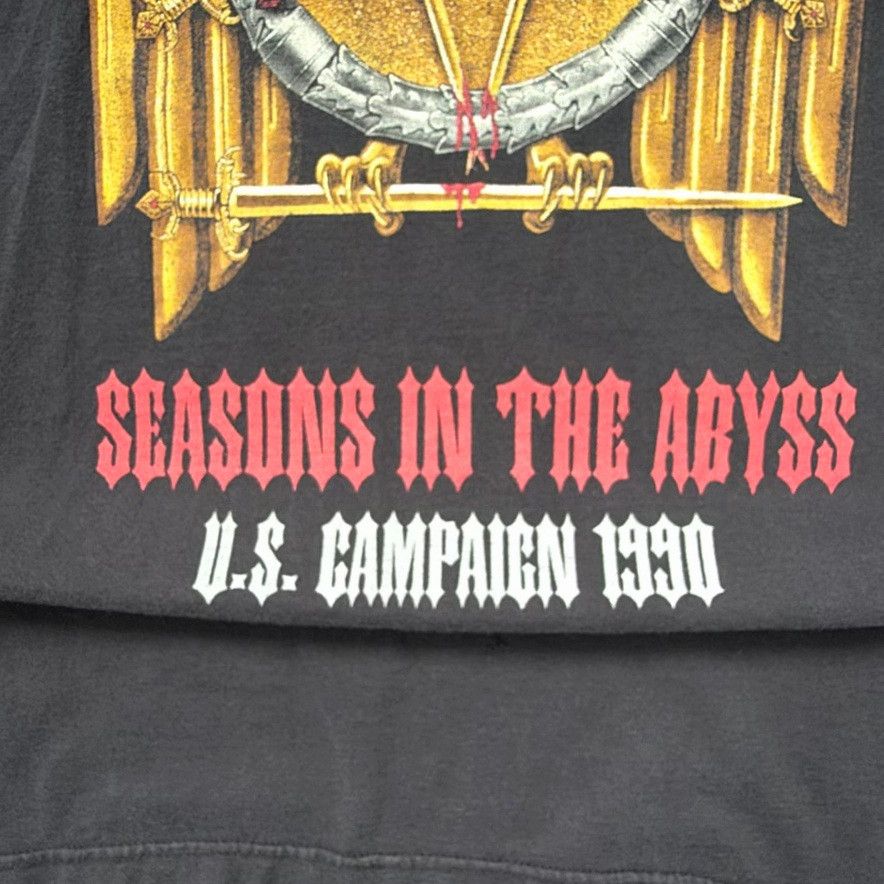 Japanese Brand Slayer 'Seasons in the Abyss' 1990 Tour Tee Vintage Band Size US M / EU 48-50 / 2 - 3 Thumbnail