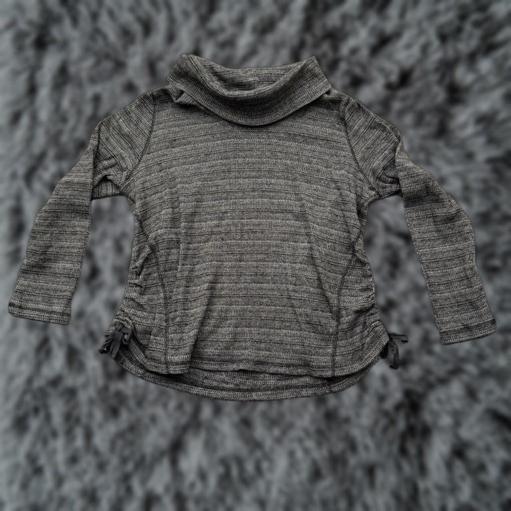 J. Jill J. Jill Sweater Womens Size Large Petite Cowl Neck Ruched Sides Cozy Knit Pullover Light-Weight Cotton Blend Gray Mens? No gender final: Womens Size L / US 10 / IT 46 - 1 Thumbnail