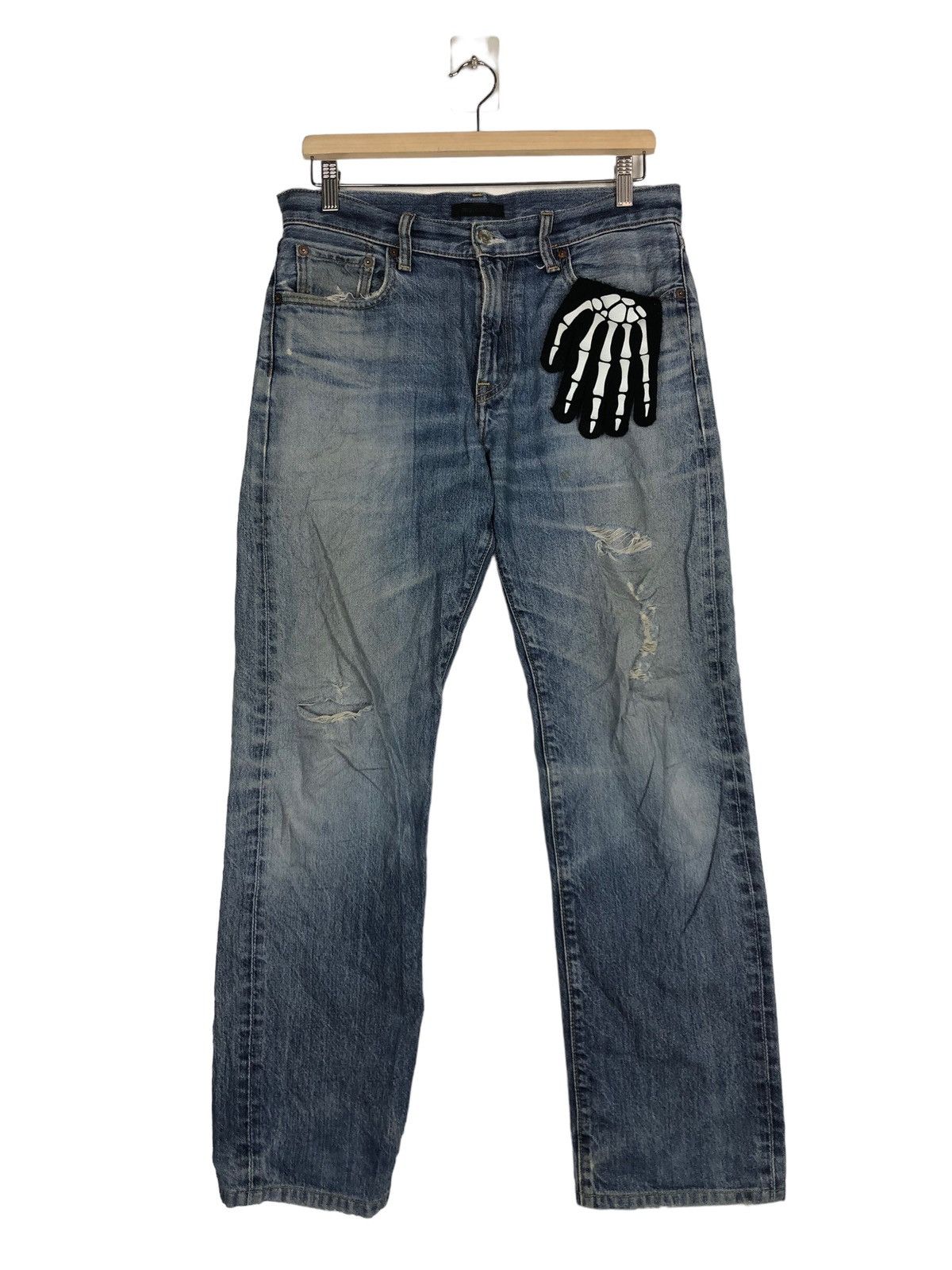 🔥RARE DISTRESSED DENIM UNIQLO JEANS JAPAN ISSEY MIYAKE