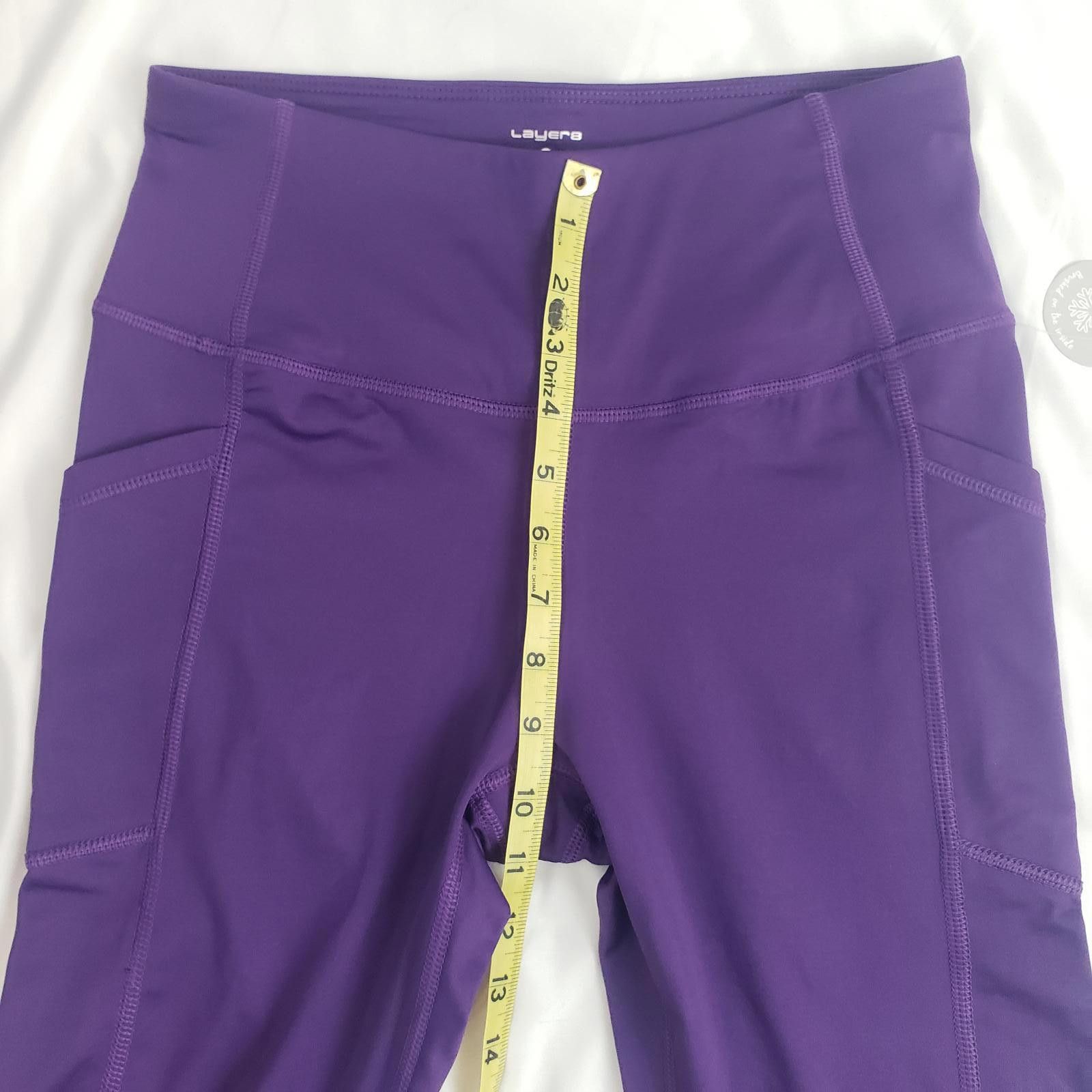 Layer 8 Stylish Purple High-Waisted Leggings with Pockets Size 28" / US 6 / IT 42 - 3 Thumbnail