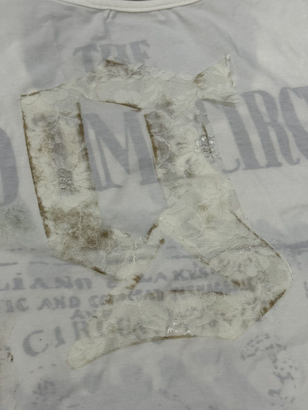 John Galliano S/S 1997 John Galliano “The Circus Collection” Dirty T-Shirt Size S / US 4 / IT 40 - 11 Thumbnail