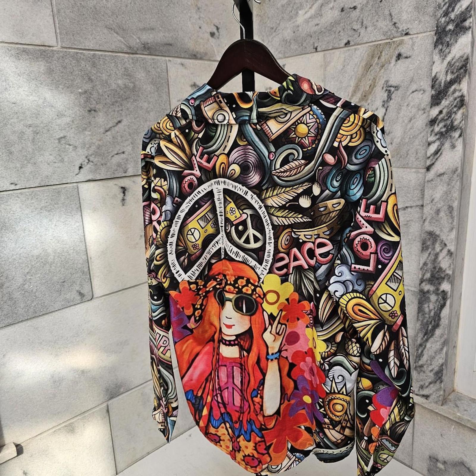 Other Women's Multi Colored Psychedelic Hippie Shirt Size L / US 10 / IT 46 - 2 Thumbnail