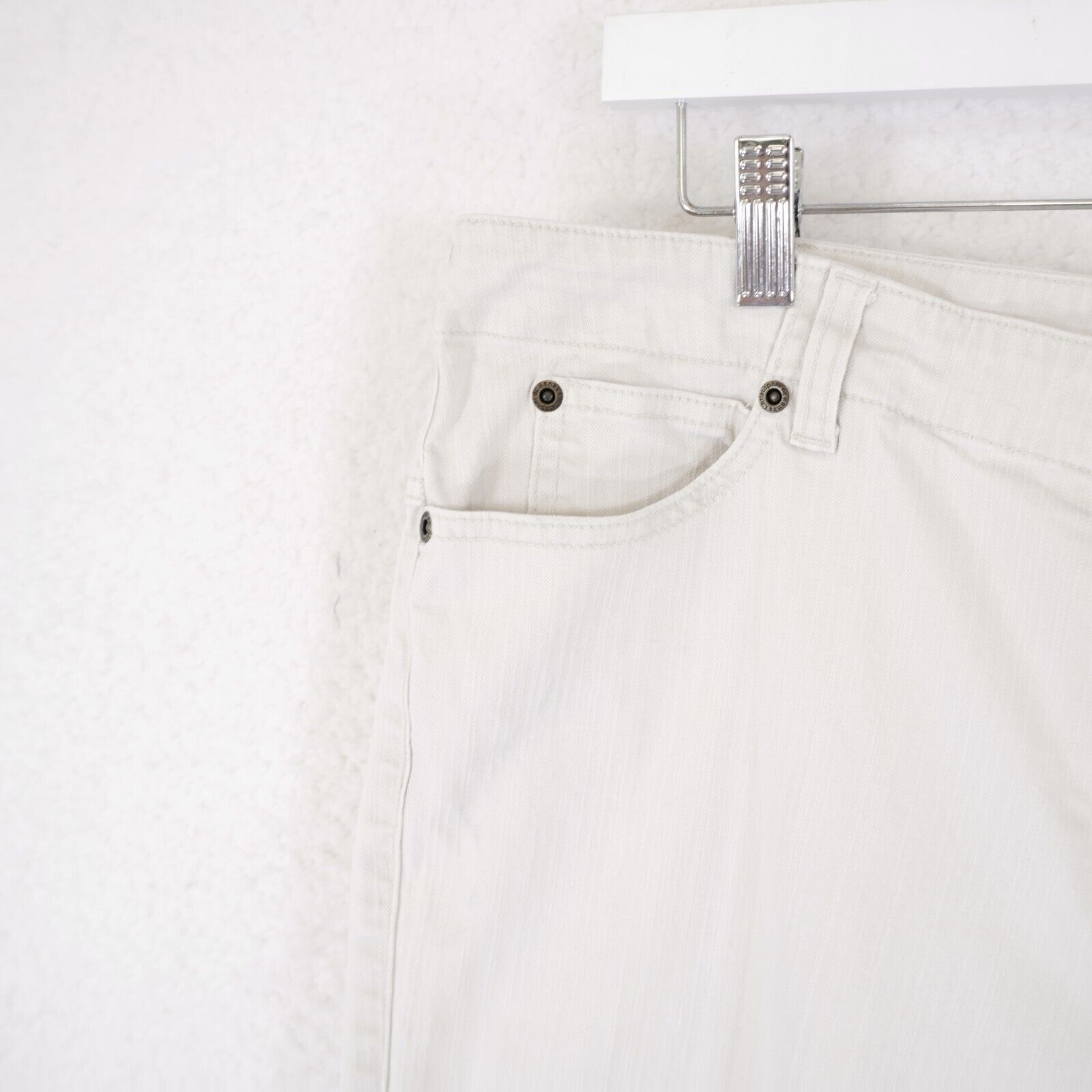 Designer Christopher & Banks White Capri Denim Jeans 16 36/26 High Ri Size 36" / US 14 / IT 50 - 3 Thumbnail