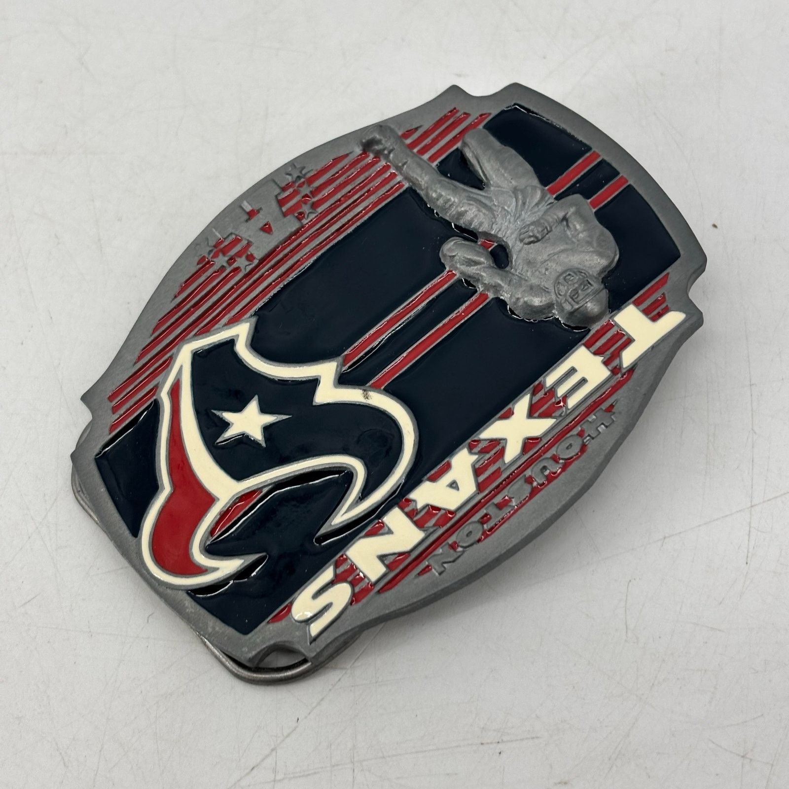 Vintage Houston Texans Belt Buckle Pewter Enamel 2008 Football Red Size ONE SIZE - 8 Thumbnail