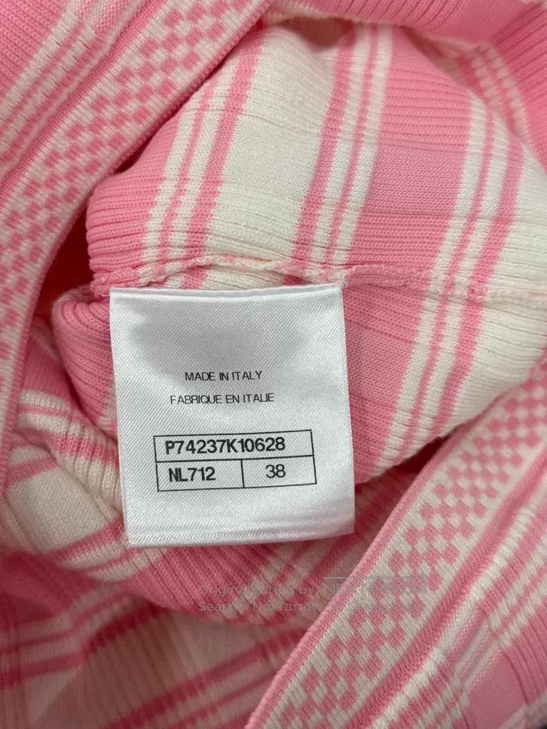 Chanel Chanel Pink striped knitted short sleeves Size XS / US 0-2 / IT 36-38 - 5 Thumbnail