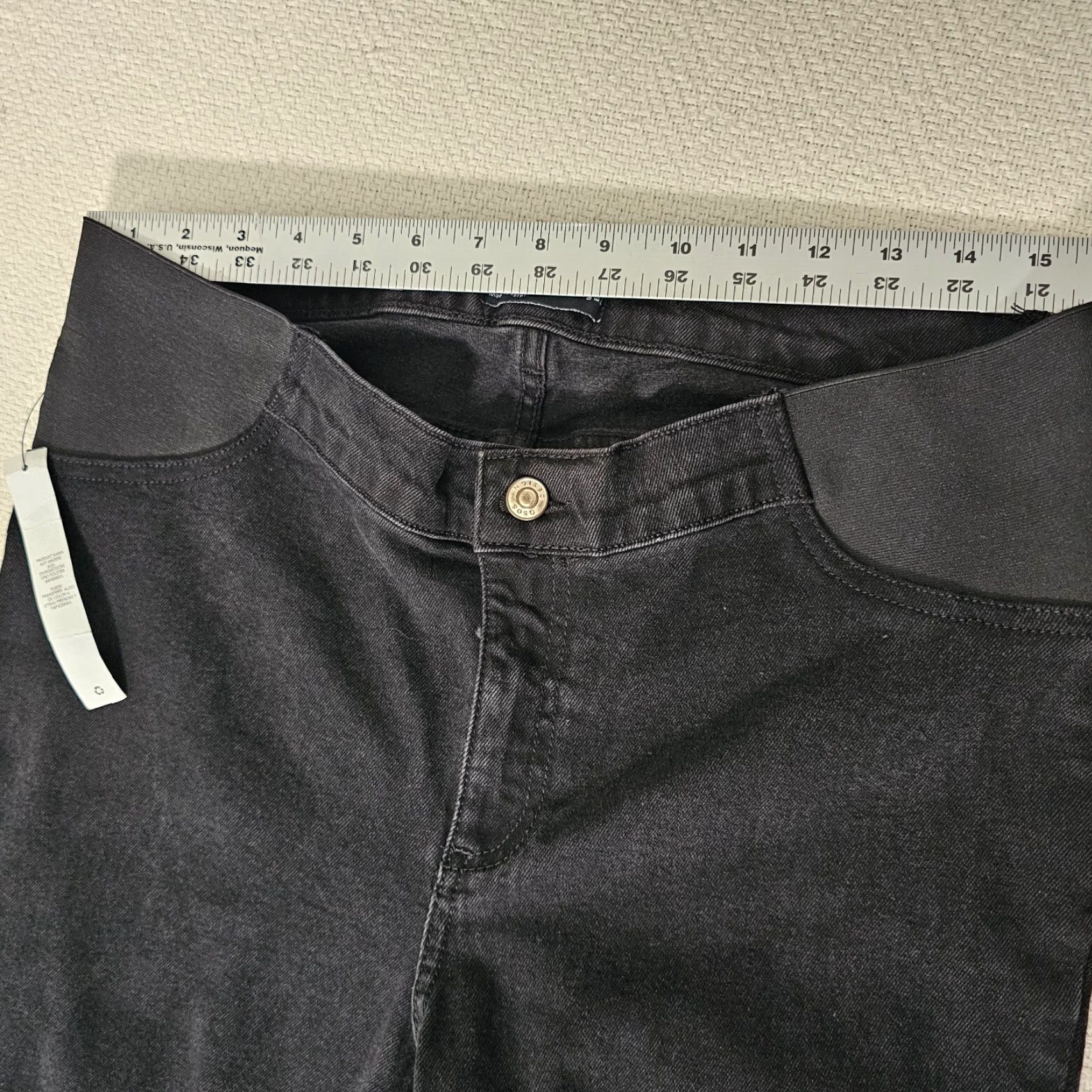 Asos ASOS Maternity Black Flare Jeans Women’s Size 6 Stretch Sides Comfy Size 28" / US 6 / IT 42 - 7 Thumbnail