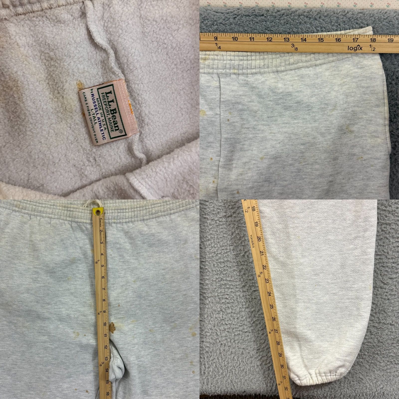 Vintage VINTAGE LL Bean Sweatpants Mens Large Tall Fleece Joggers USA 90s Athletic Casual Activewear Gym Size US 33 - 8 Thumbnail