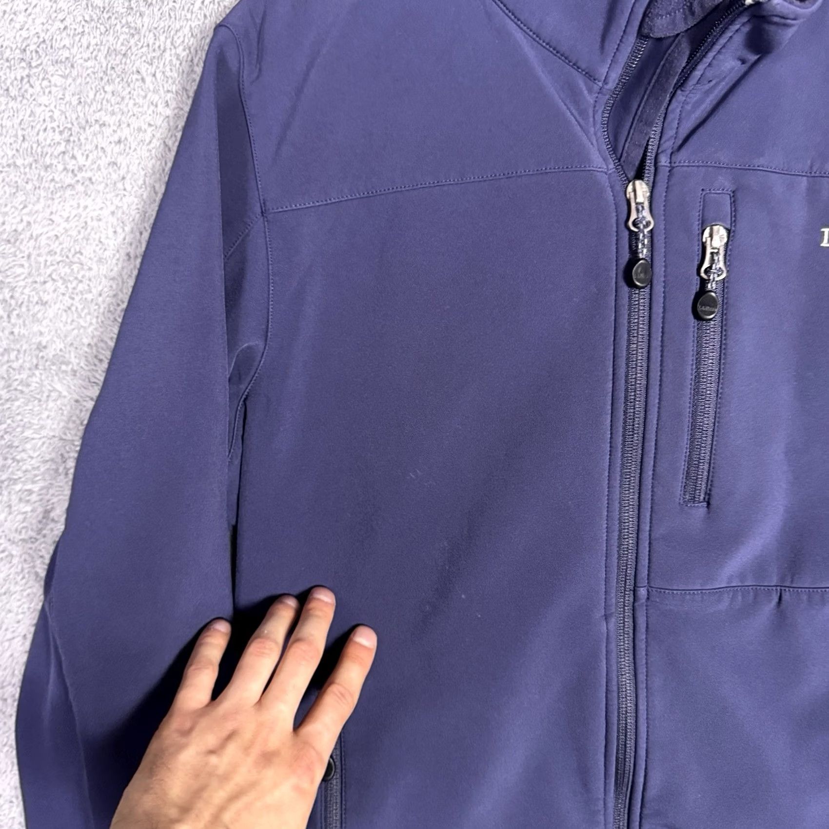 Vintage L.L. Bean Jacket Mens S Full Zip Soft Shell Outdoor Hiking Tech Camping OHHR8 Blue Wall Street Logo Zipper Windbreaker Mid-Length Casual Travel Mens Size US S / EU 44-46 / 1 - 4 Thumbnail