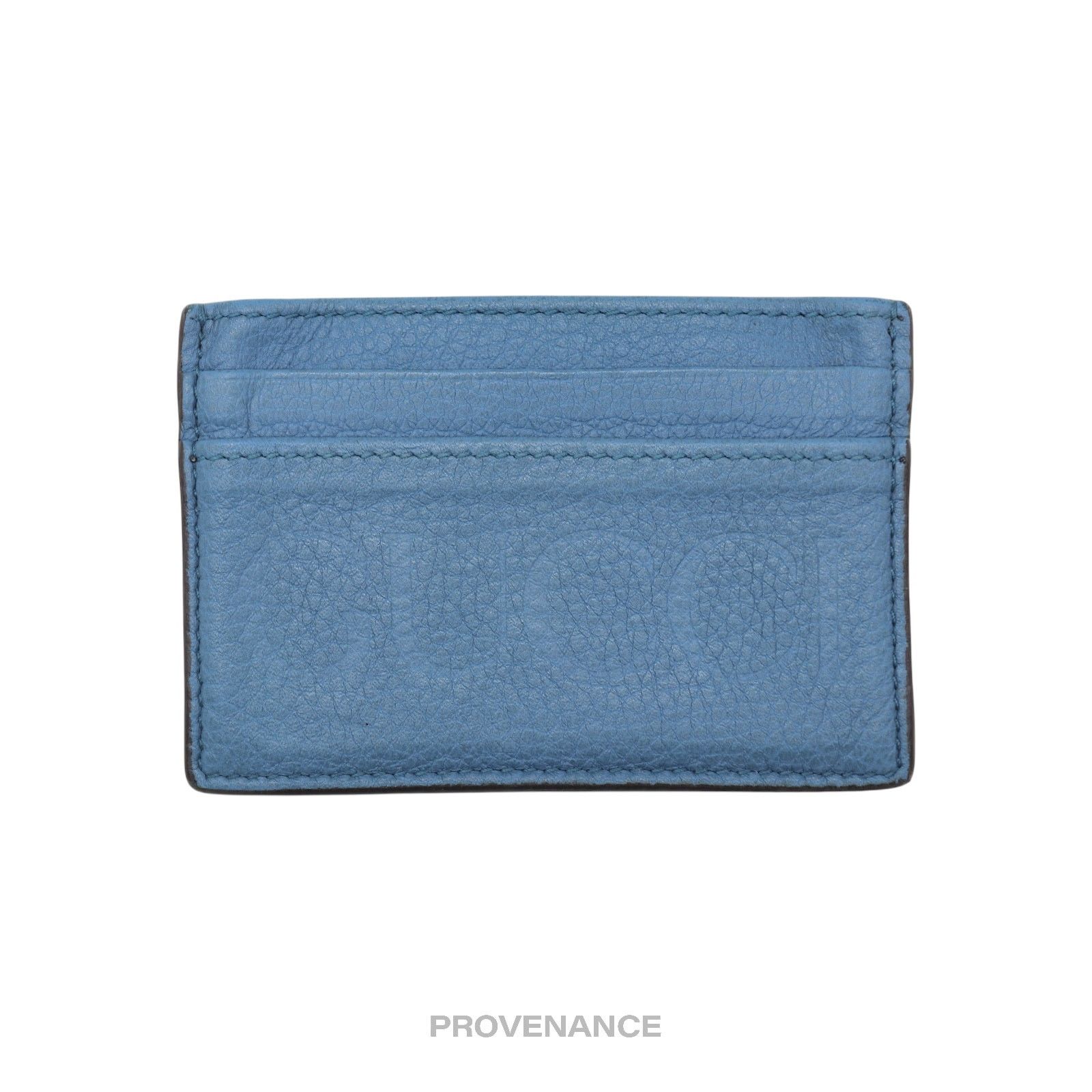 Gucci 🔴 Gucci Large Logo Card Holder Wallet - Powder Blue Leather Size ONE SIZE - 1 Thumbnail