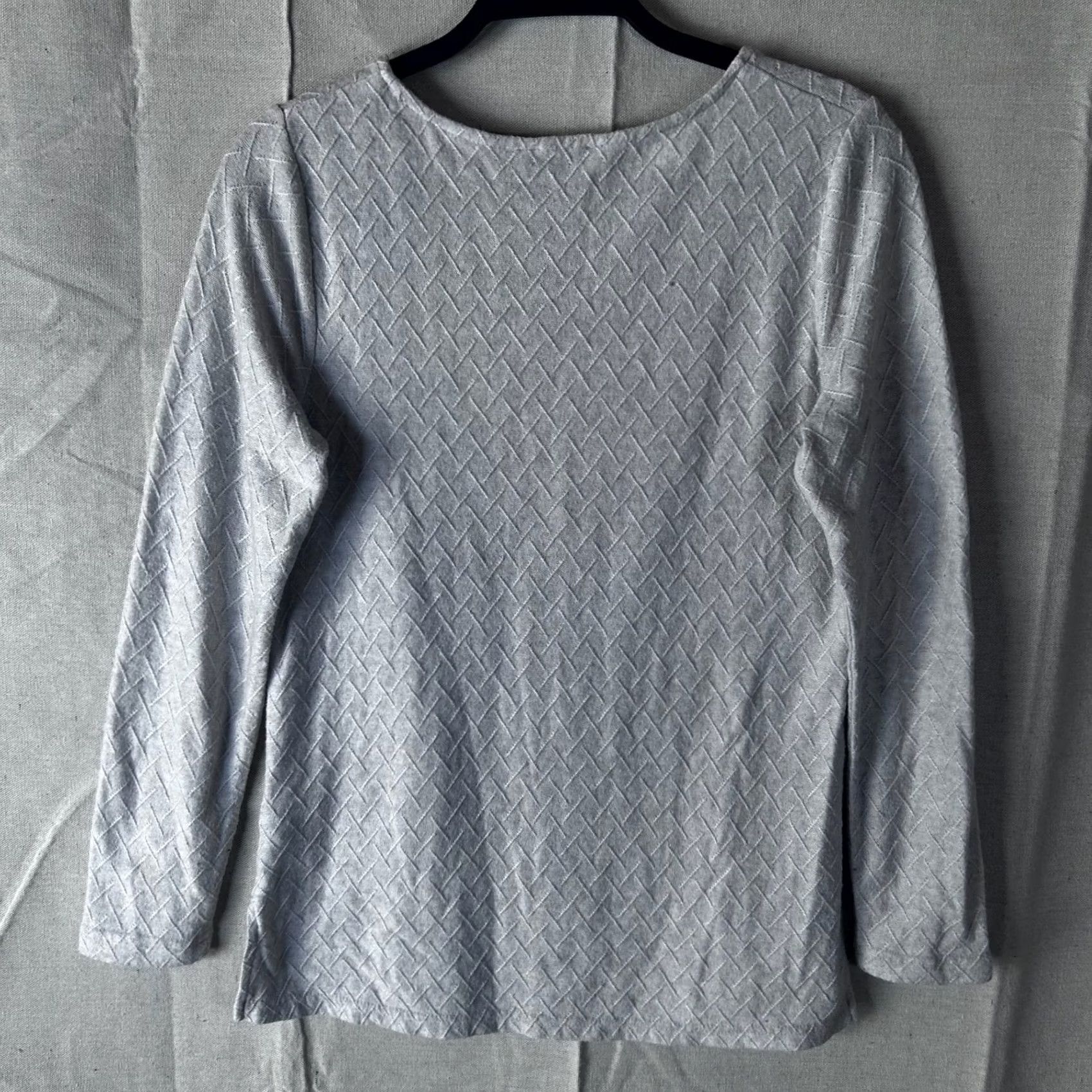 Vintage Mario Serrani Italy Gray Basketweave Knit Long Sleeve Top - Small Size S / US 4 / IT 40 - 4 Thumbnail