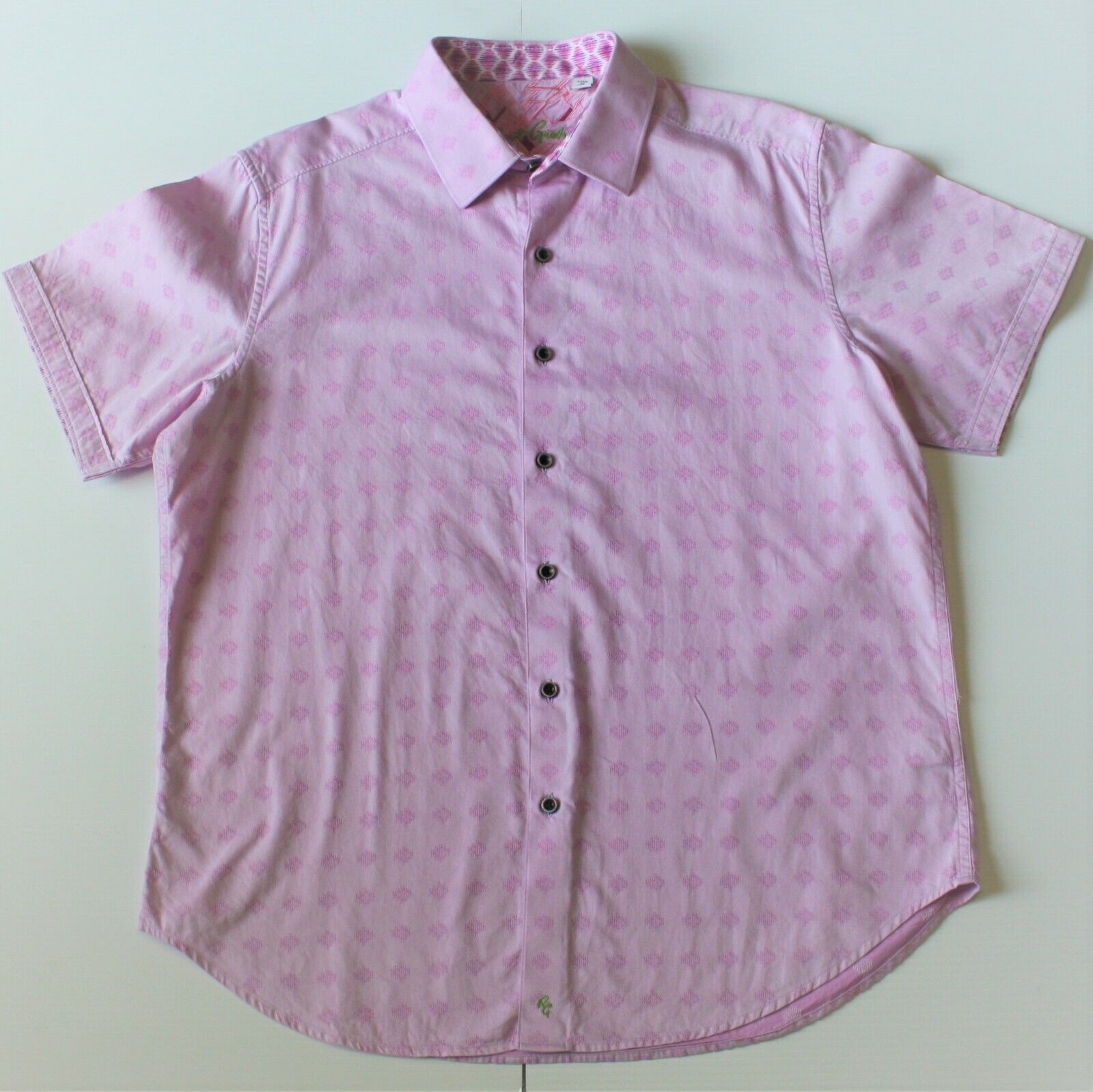 Robert Graham Faribault Pink Short Sleeve Woven Classic Fit Shirt size L Size US L / EU 52-54 / 3 - 1 Thumbnail