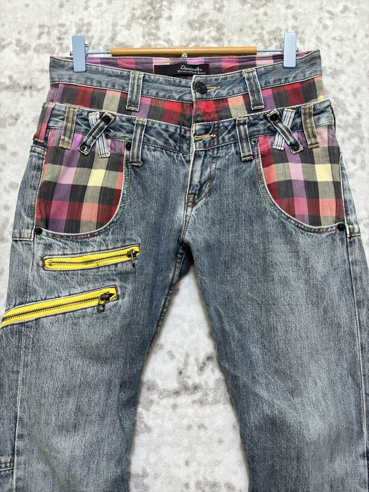 Hysteric Glamour Rare Dominate Handcrafted Plaid Double Waist Grunge Jeans Size US 29 - 3 Thumbnail