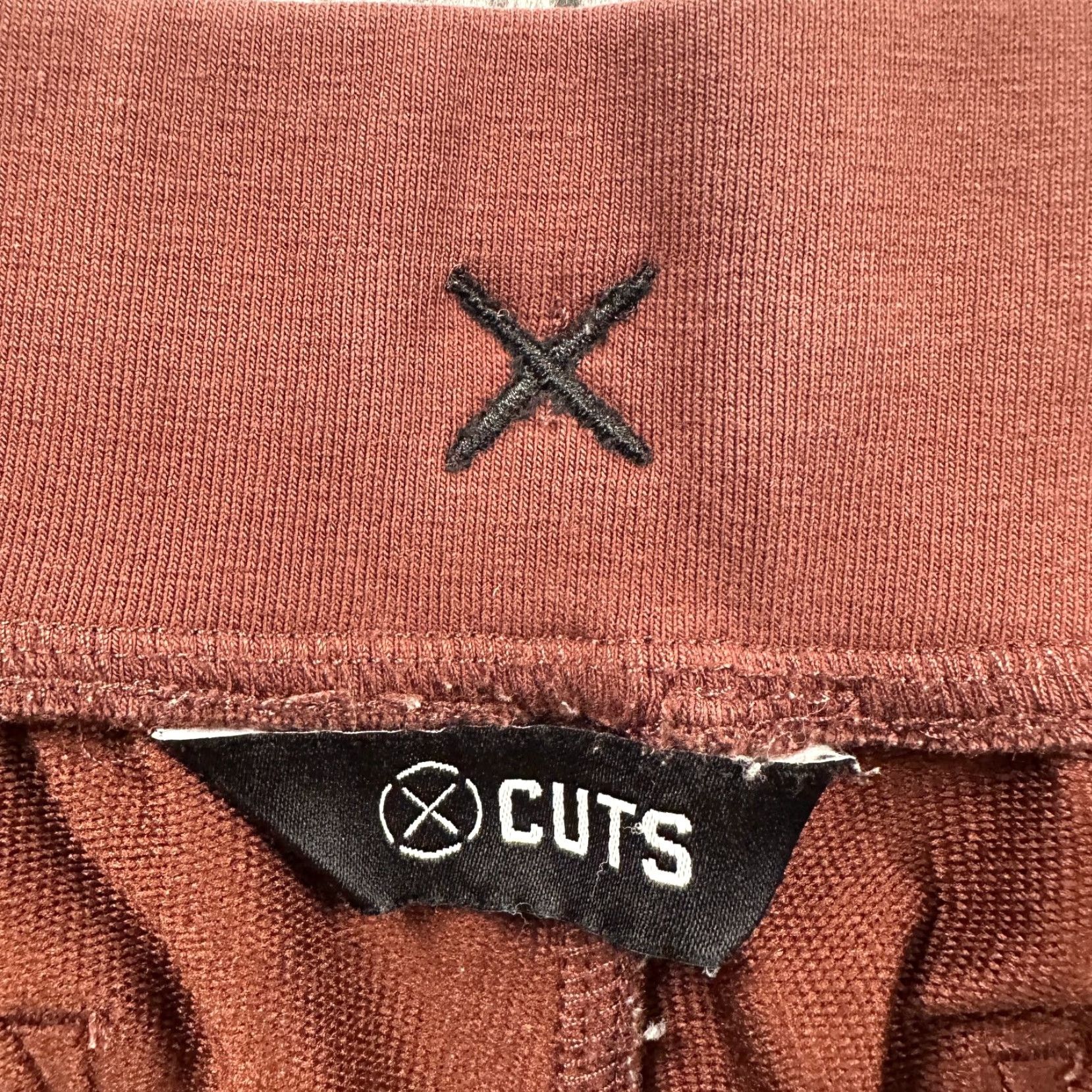 Cuts CUTS Men's Pants Joggers Regular Medium Rust Brown Polyester Cotton Spandex Drawstring Waist Pockets Tapered Size US 31 - 3 Thumbnail
