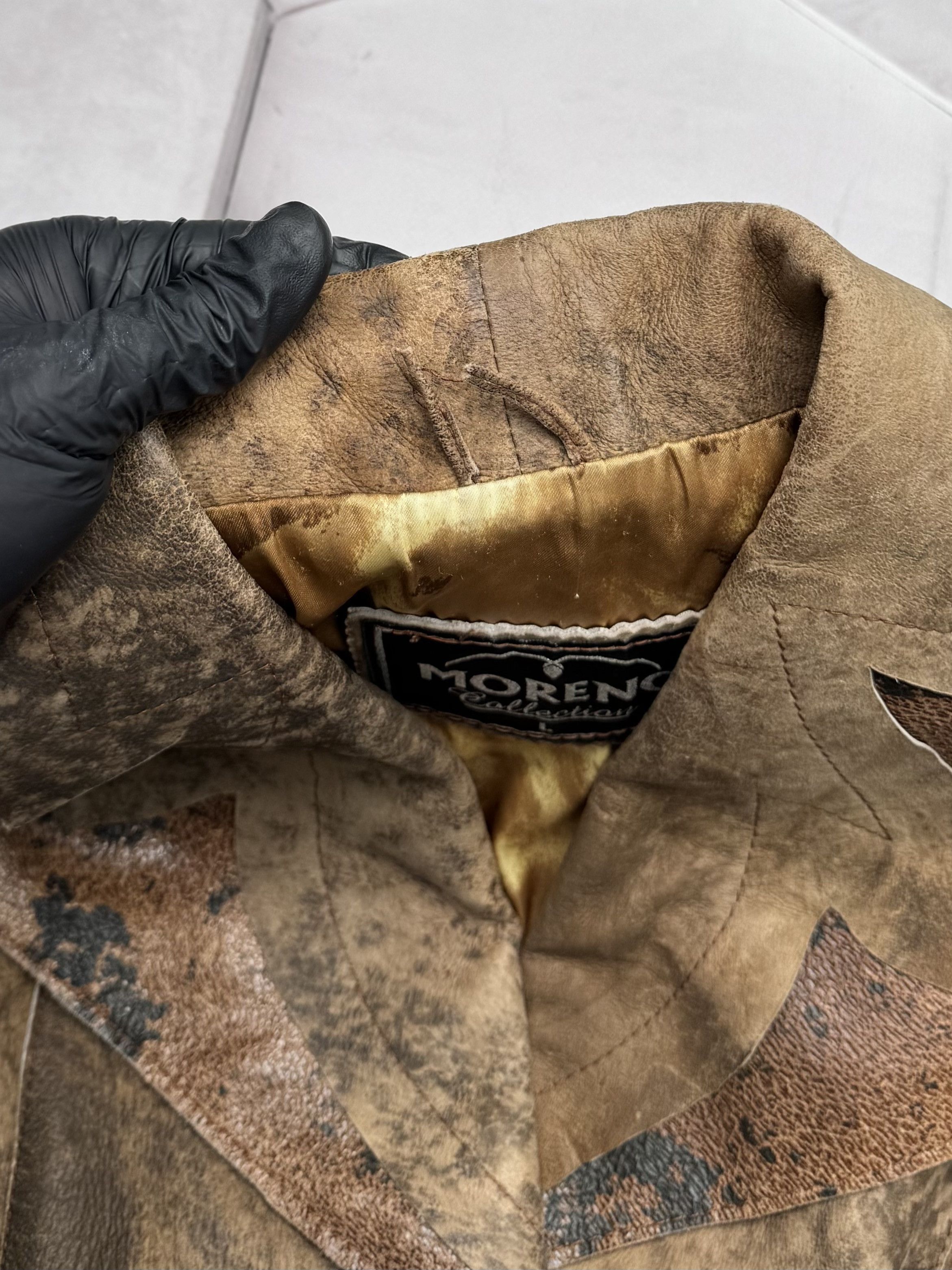 Vintage Vintage Leather Faded Coat (E4) Size L / US 10 / IT 46 - 4 Thumbnail
