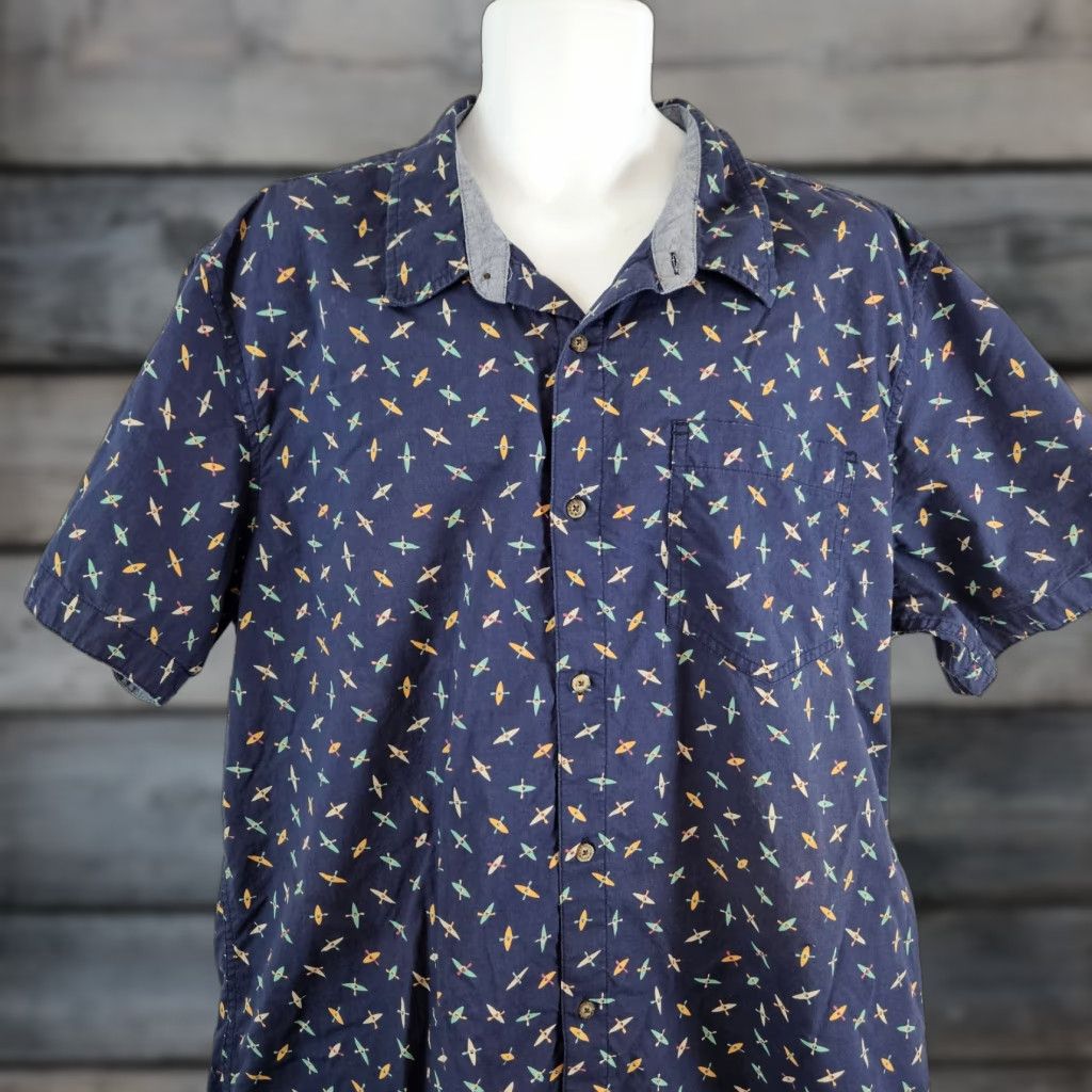 Toad&Co Toad&Co Mens Fletch Button-Up Shirt 2XL Blue Short Sleeve Cotton Size US XXL / EU 58 / 5 - 1 Thumbnail