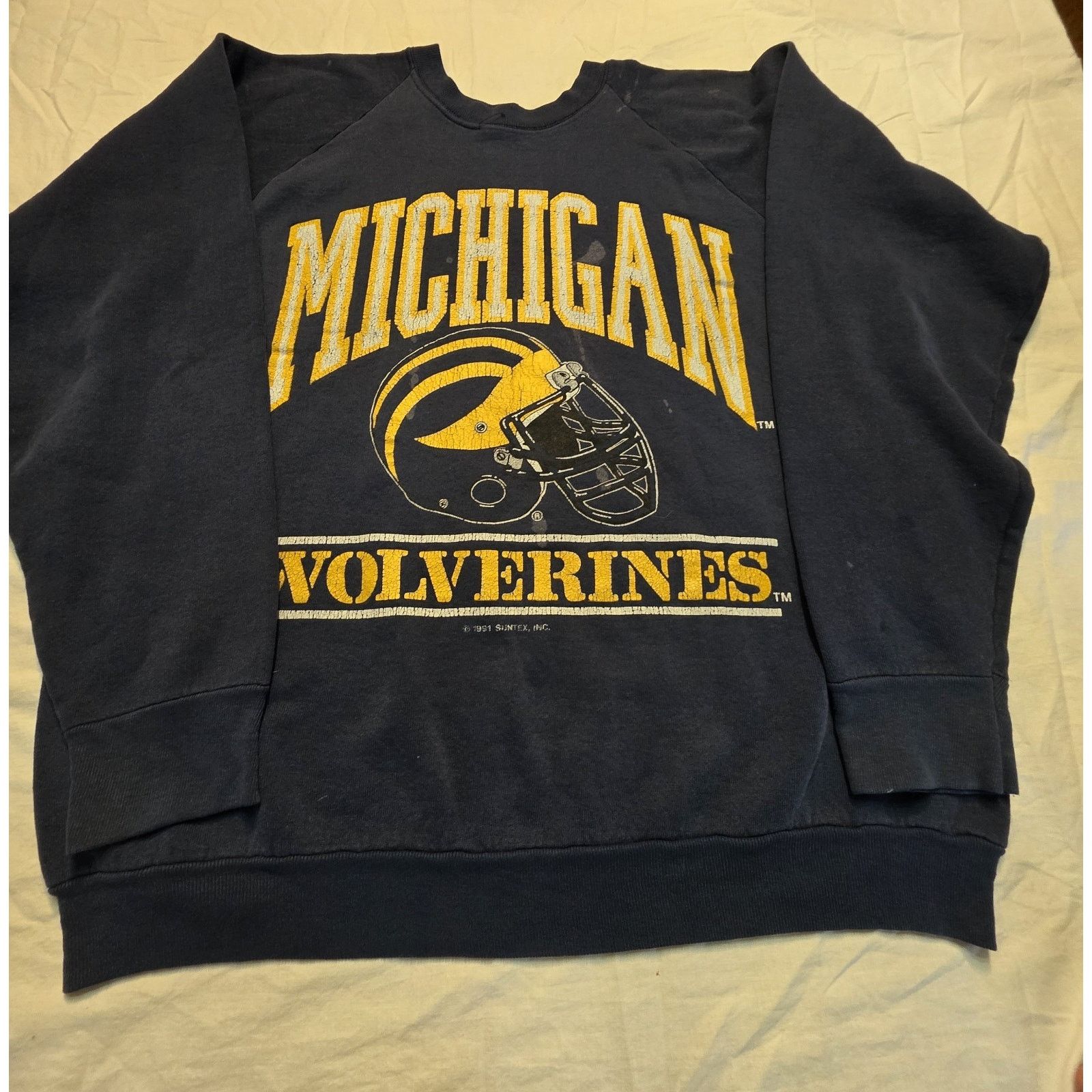 Fruit Of The Loom Michigan Wolverines Vintage 1991 Fruit Of The Loom Men's Size US XL / EU 56 / 4 - 1 Thumbnail