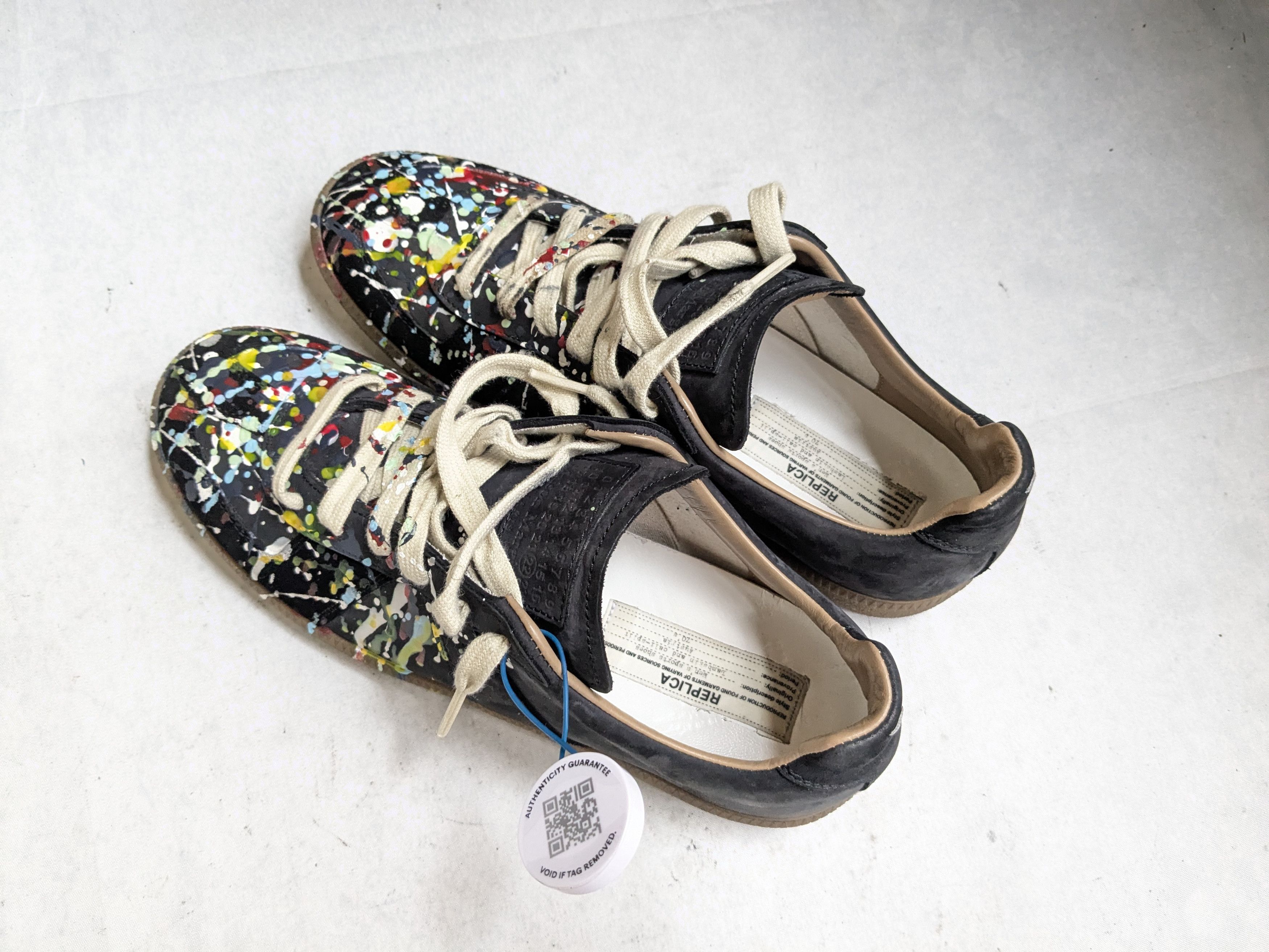Maison Margiela Maison Margiela GAT Replica Black Paint Splatter 10.5 43.5 Size US 10.5 / EU 43-44 - 17 Thumbnail