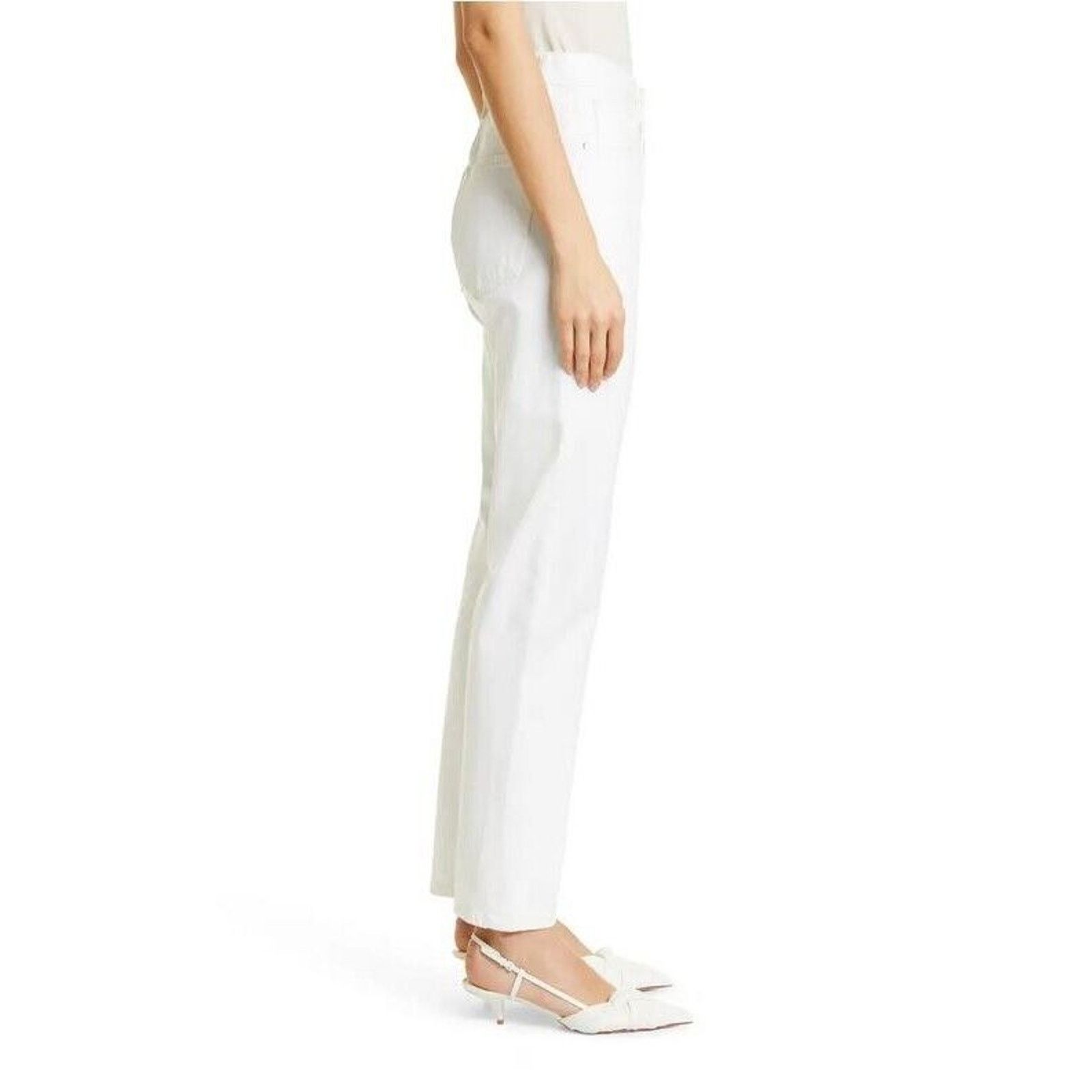 GOLDSIGN Goldsign Women White Denim Calla Straight Leg Jeans Size 27 Size 27" / US 4 / IT 40 - 3 Thumbnail