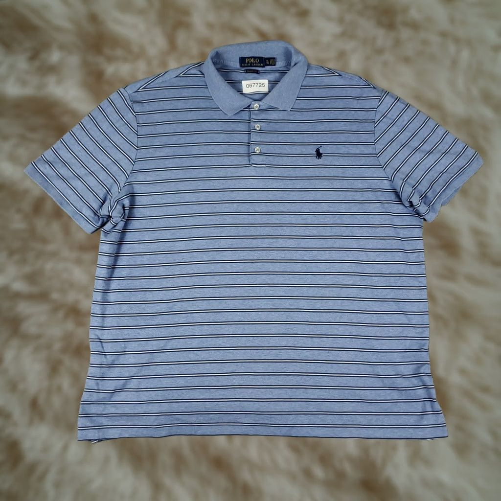 Ralph Lauren Ralph Lauren Polo Shirt Mens XL Blue Striped Pony Casual Short Sleeve Shirt Mens XL Blue Striped Pony Polo Size US XL / EU 56 / 4 - 1 Thumbnail