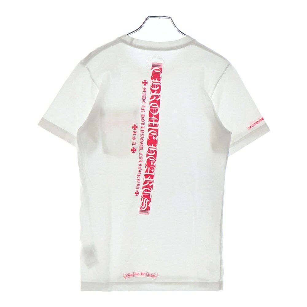 トップス CHROME HEARTS NEON PINK STRIPE LOGO TEE Chrome Hearts Neon Stripe Logo Tee Print Crew Neck Short
