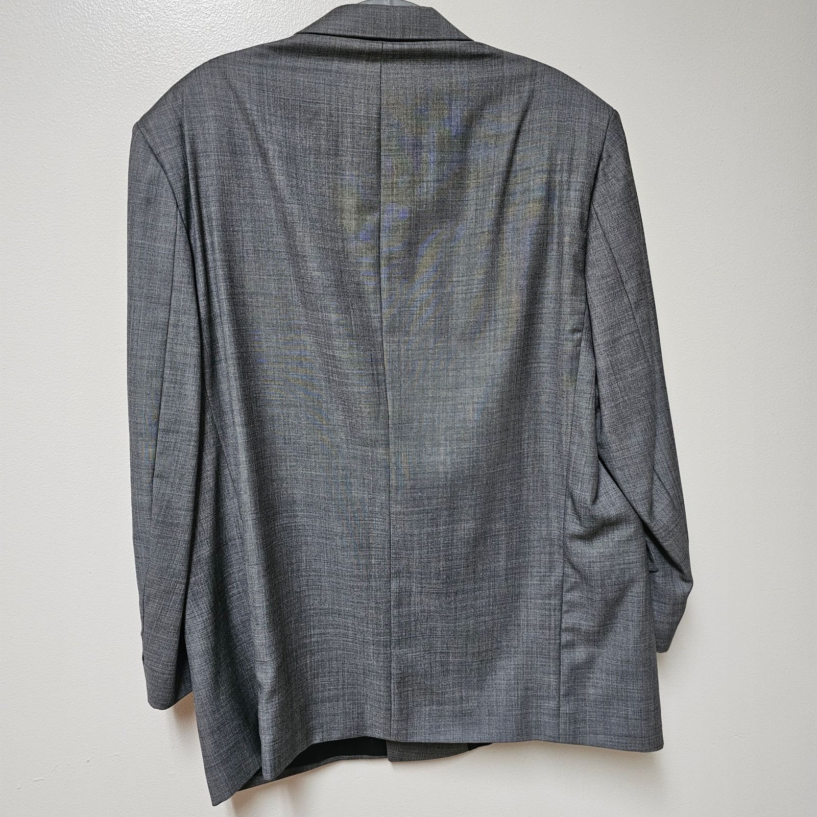 Nordstrom Nordstom Doubl Breasted Gray Tweed Mens Jacket 100% Wool 40L Size 40L - 3 Thumbnail