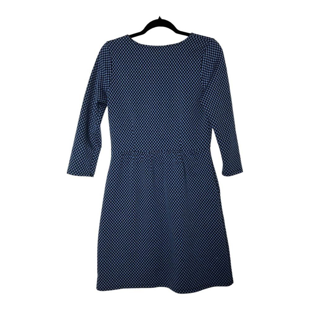 Designer Anthropologie l HD In Paris Blue Black Skater Dress Medium Size M / US 6-8 / IT 42-44 - 3 Thumbnail