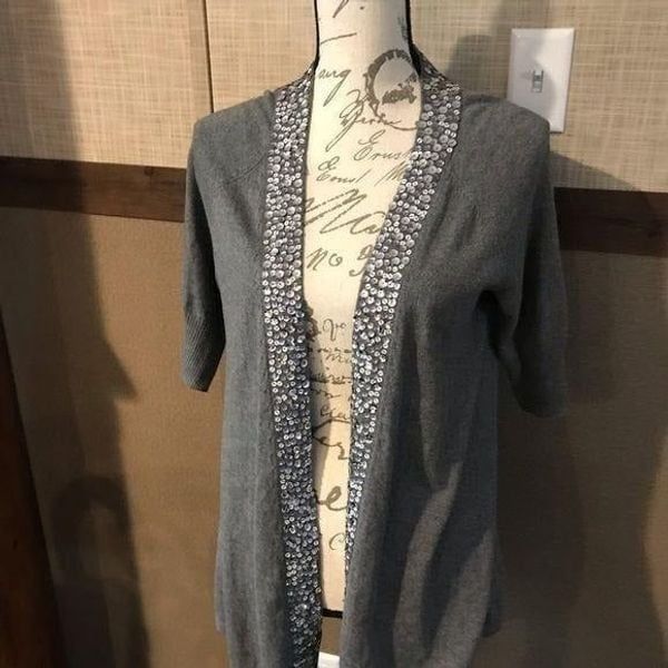 Apt. 9 Apt 9 short sleeve sequins gray cardiga Size M / US 6-8 / IT 42-44 - 4 Thumbnail