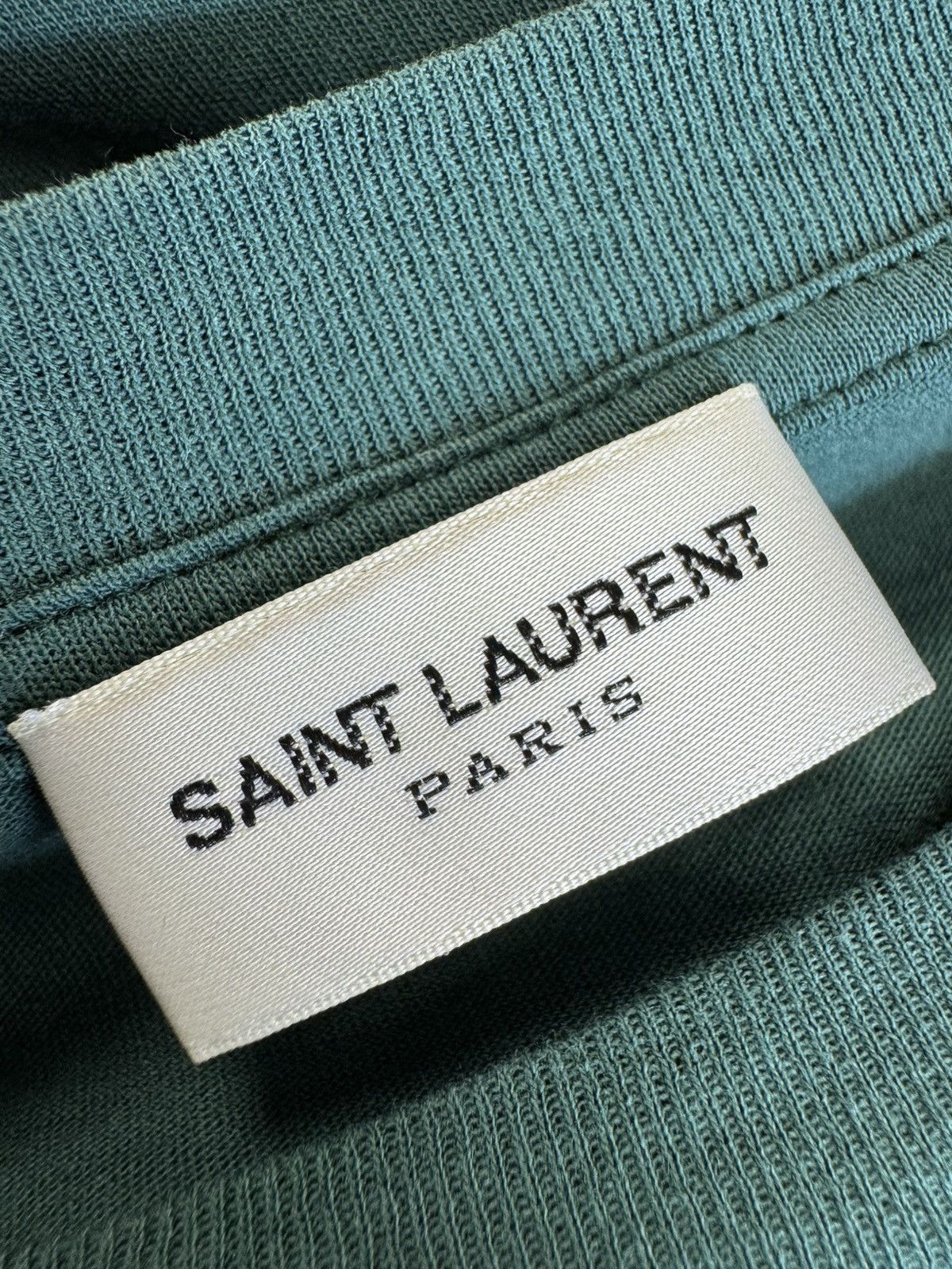 Saint Laurent Paris Saint Laurent University Tee Green Size US M / EU 48-50 / 2 - 4 Thumbnail