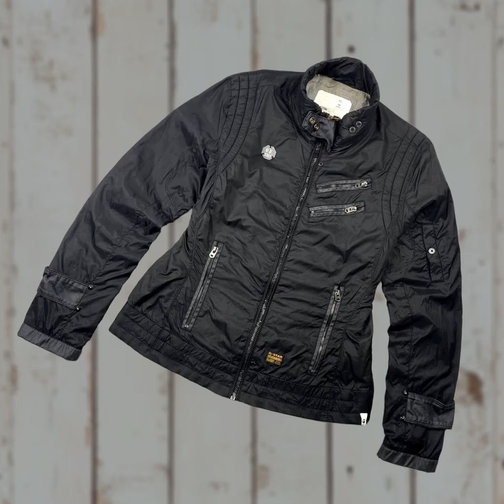 G-Star VINTAGE G Star Raw Multi Pockets Zepp Biker Jacket Women XL Black Size XL / US 12-14 / IT 48-50 - 1 Thumbnail